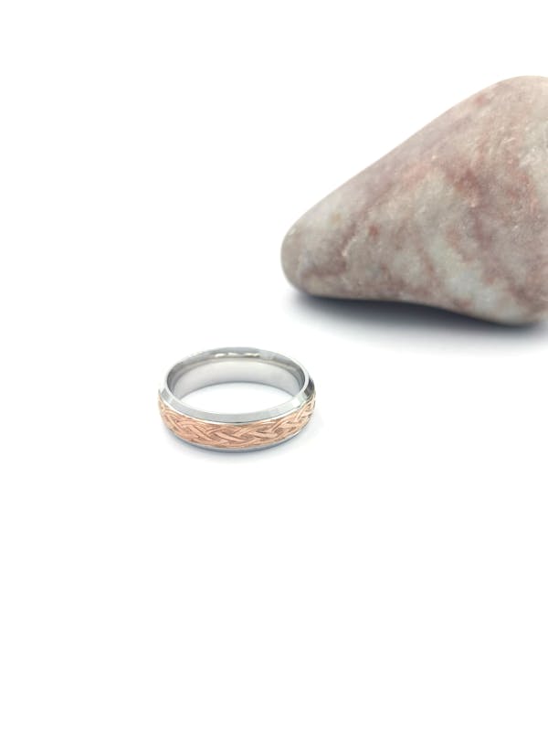 Celtic Knot Wedding Ring in Real Platinum & Rose Gold