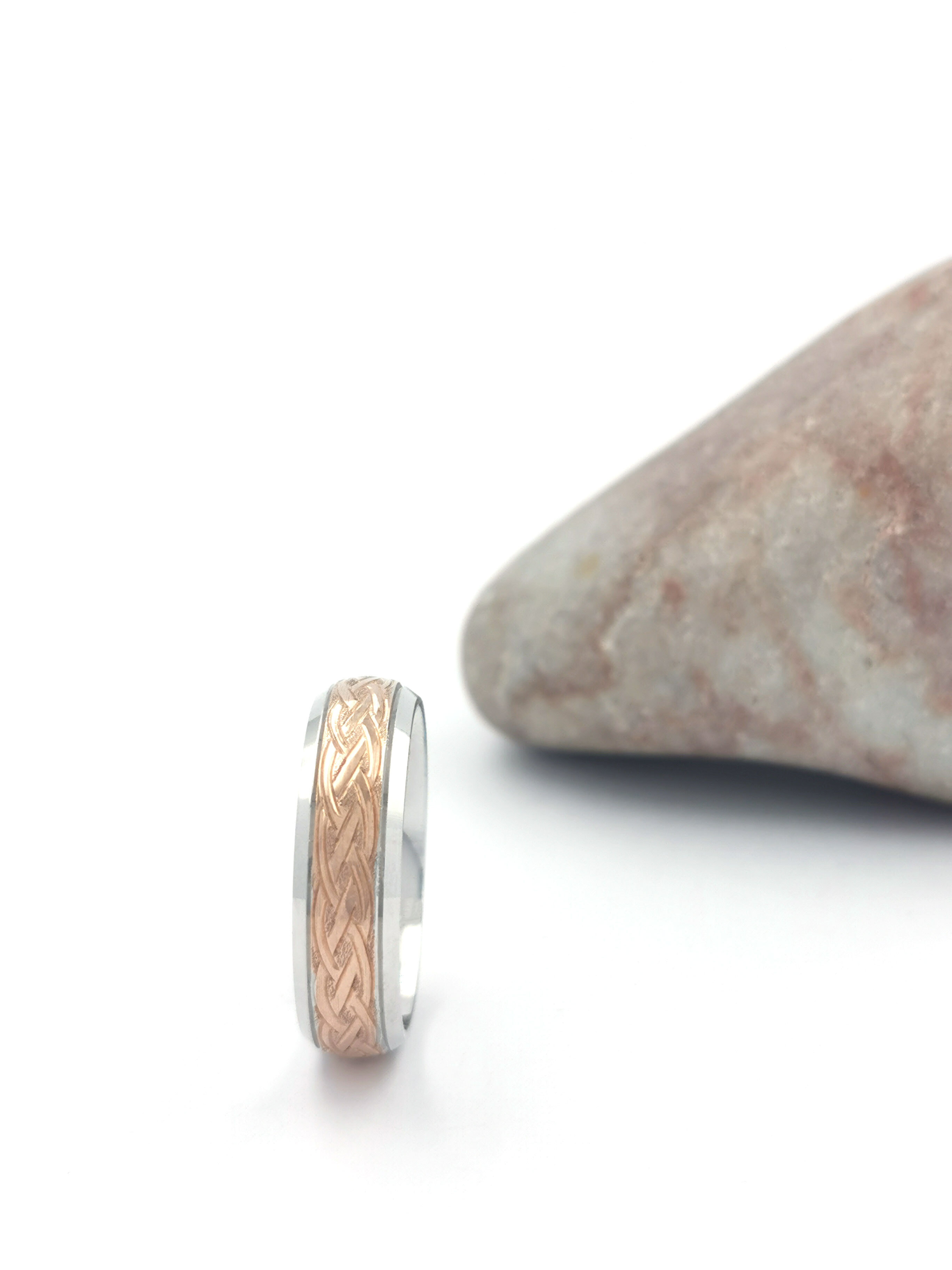 Platinum & Rose Gold Celtic Knot 6.0mm Ring