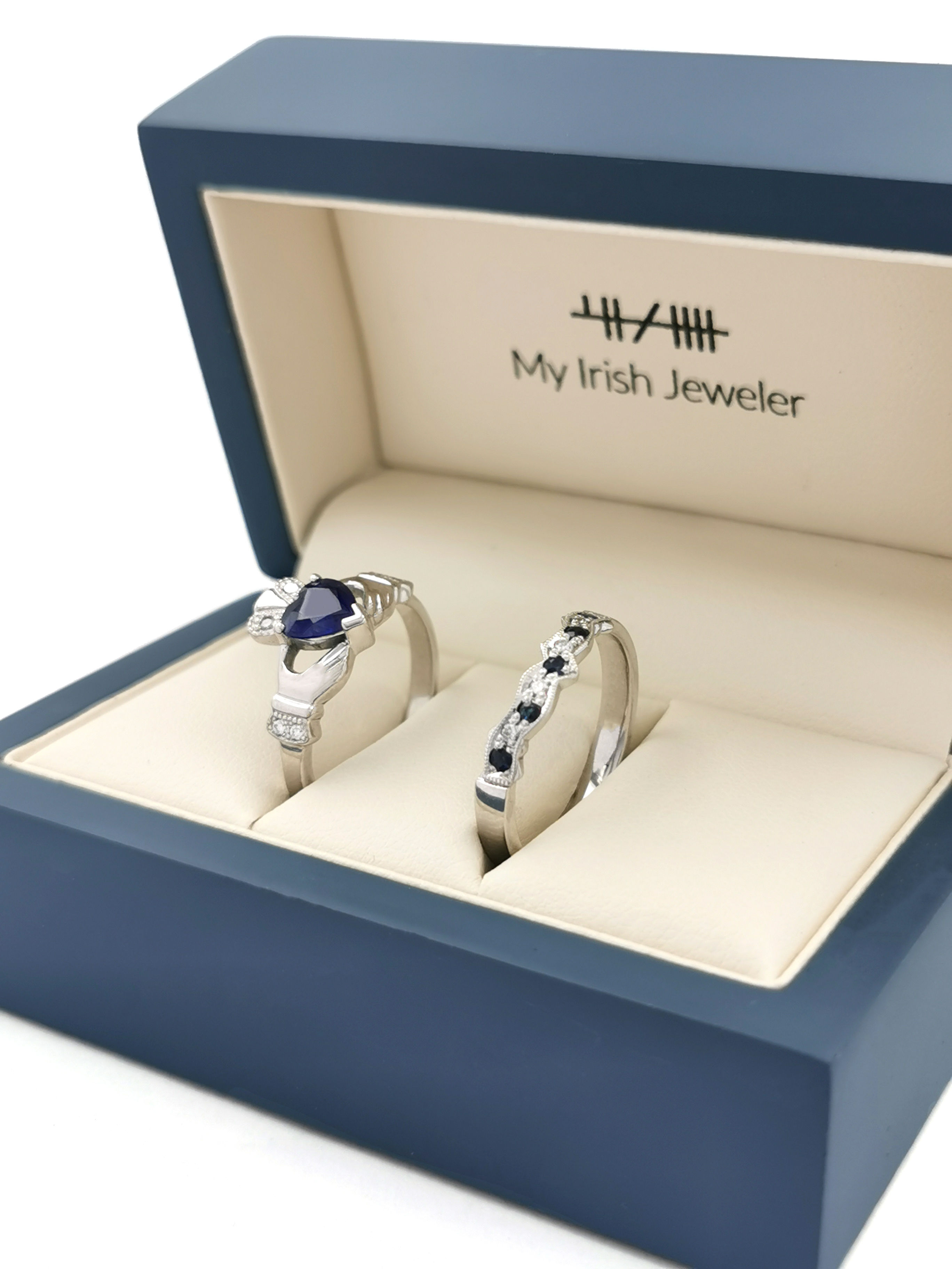 Womens Gorgeous Platinum 950 Claddagh Engagement Ring. In Luxury Packaging.
