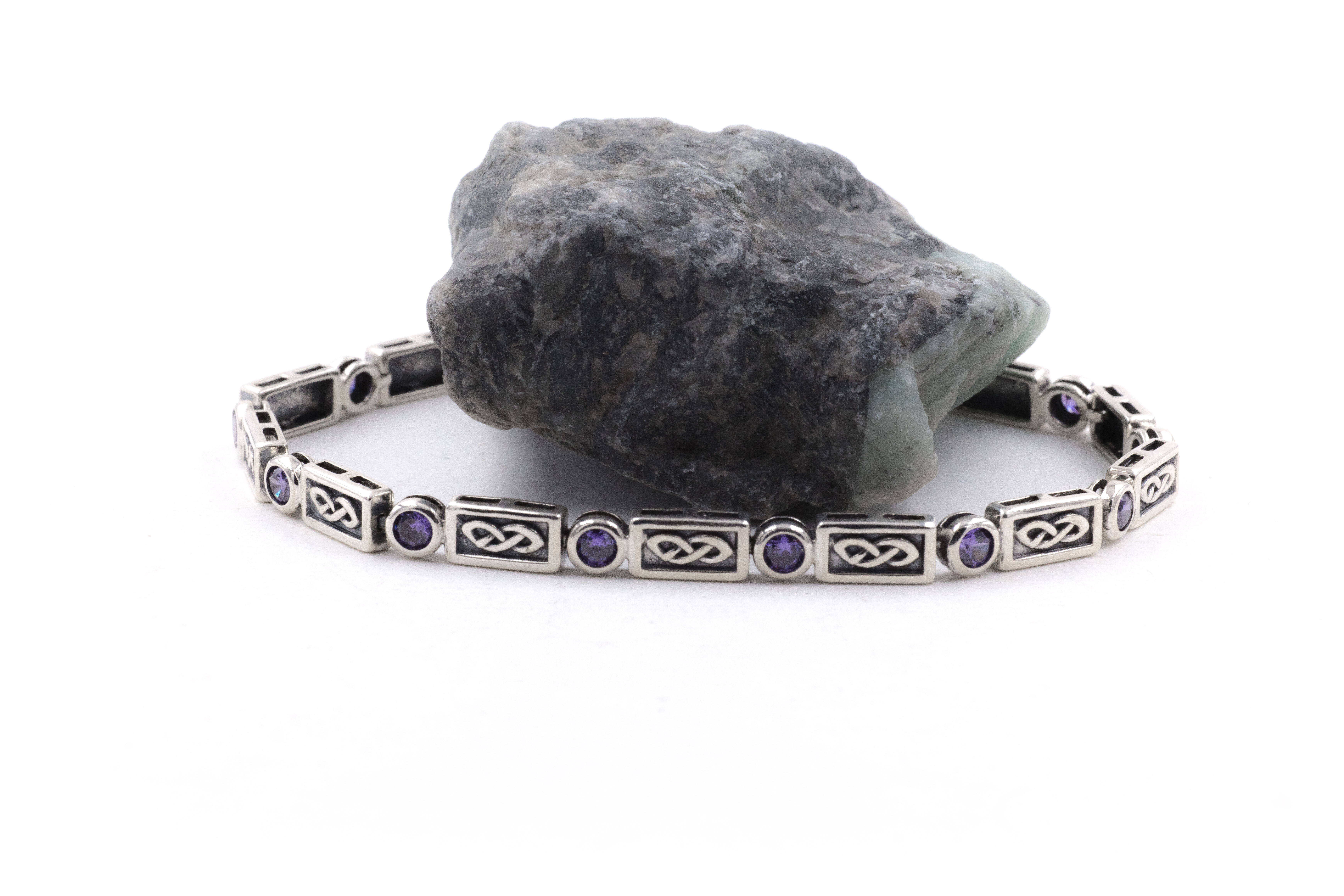 Genuine Sterling Silver Celtic Knot Bracelet For Women With a Oxidised Finish