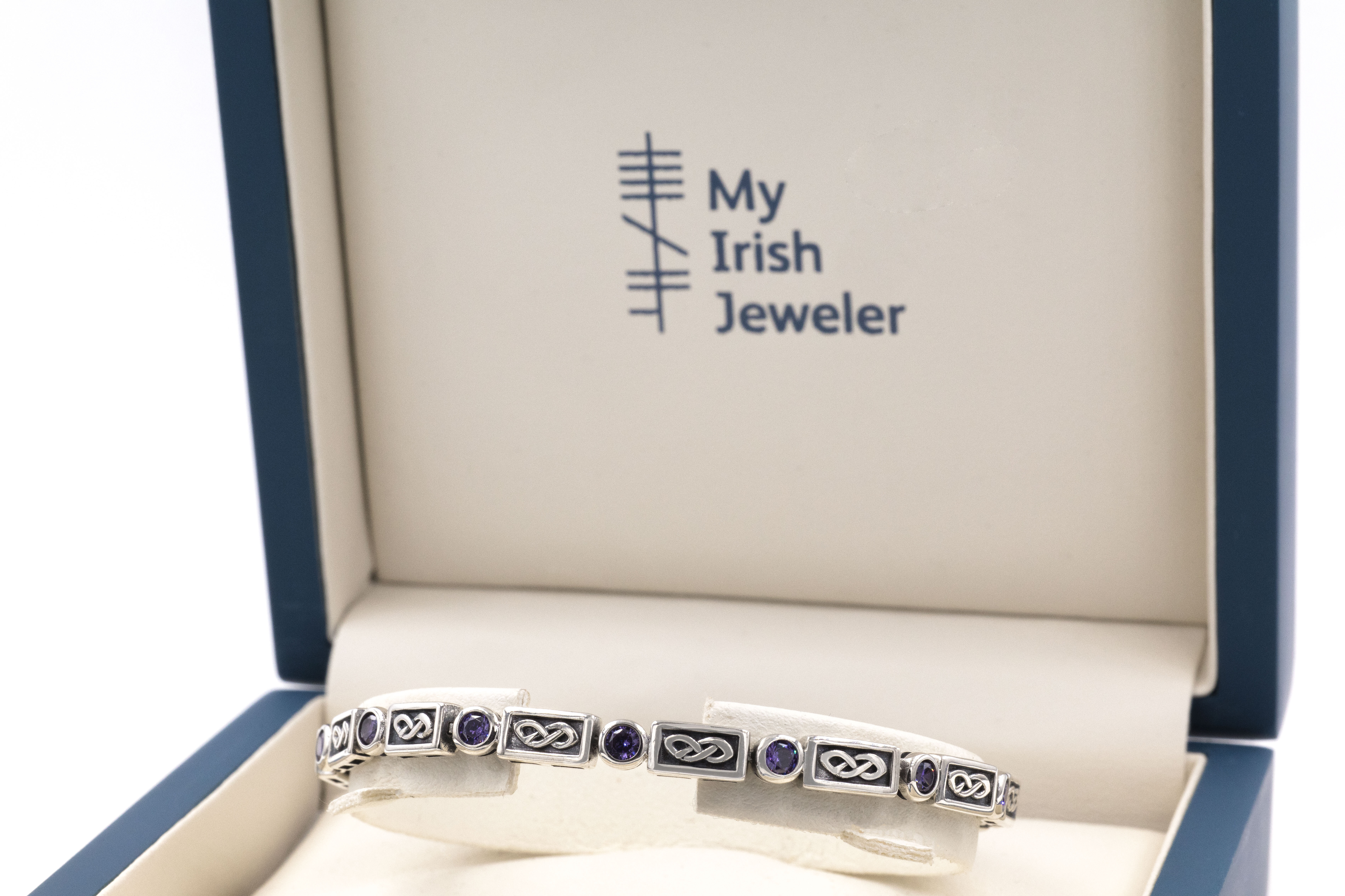Gorgeous Sterling Silver Celtic Knot Bracelet For Women With a Oxidised Finish