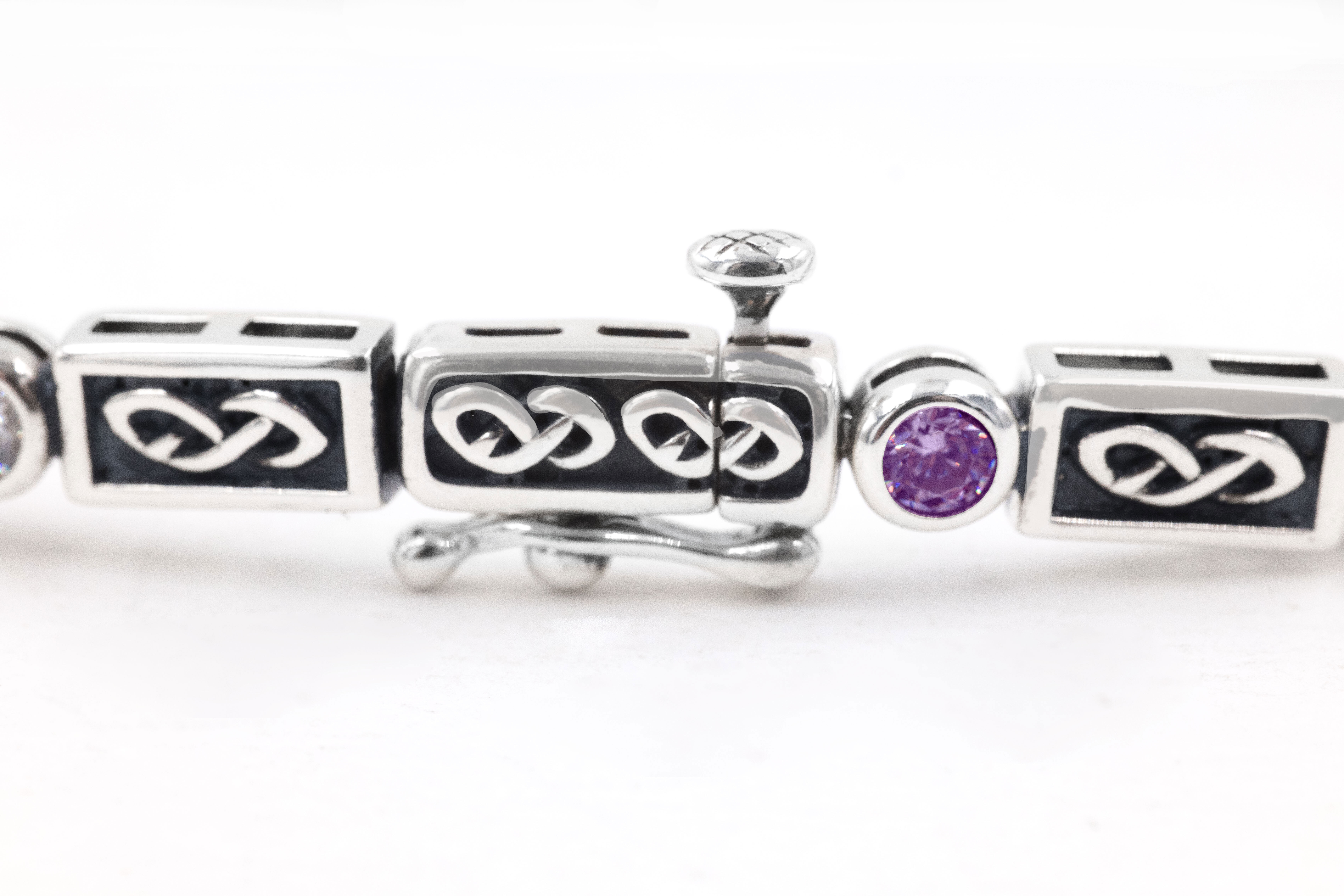Womens Irish Oxidised Sterling Silver Celtic Knot Bracelet