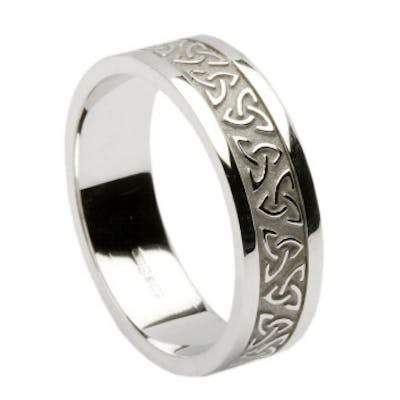 Embossed Trinity Knot Ring with Heavy Trim