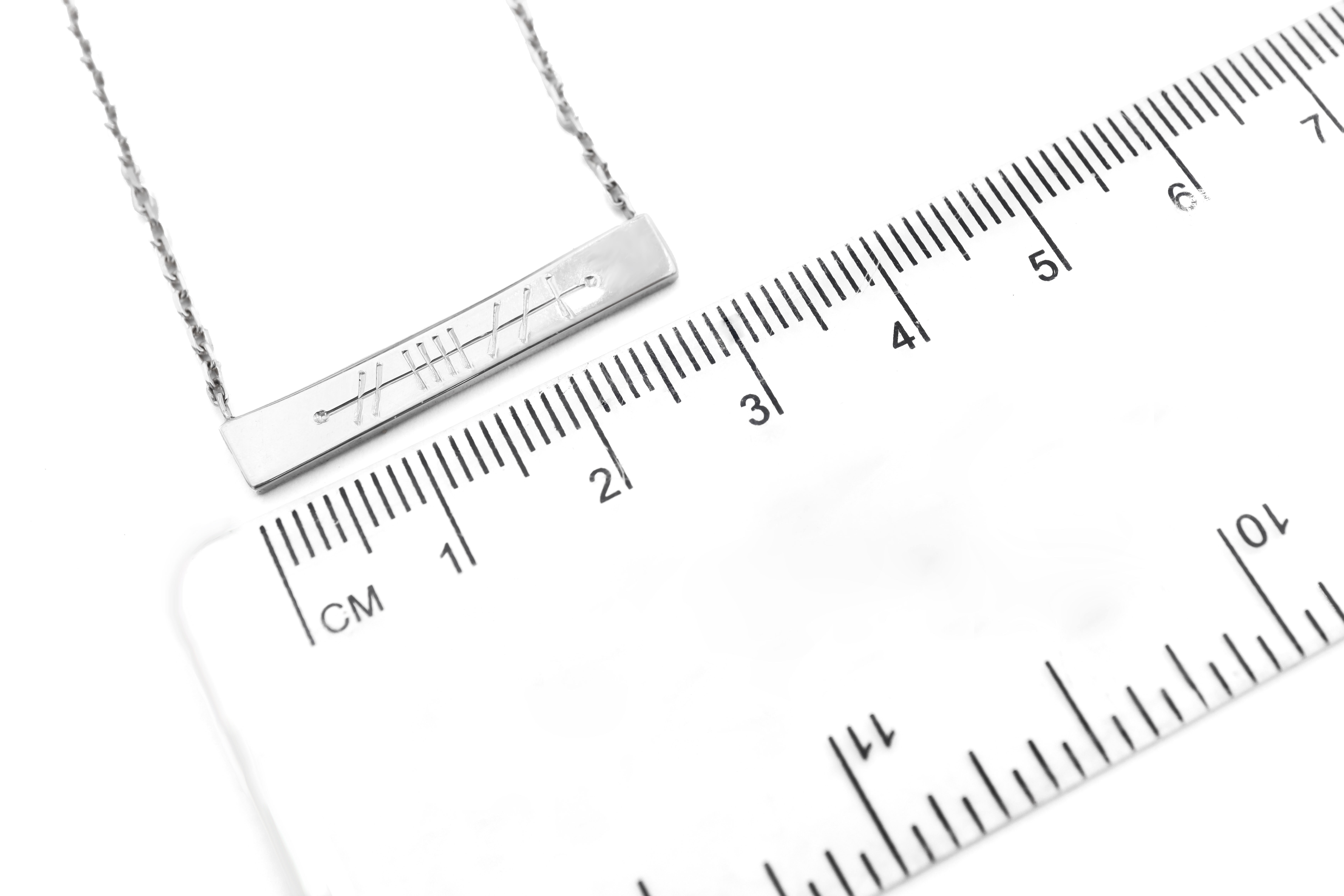 Rectangle Ogham Necklace scale