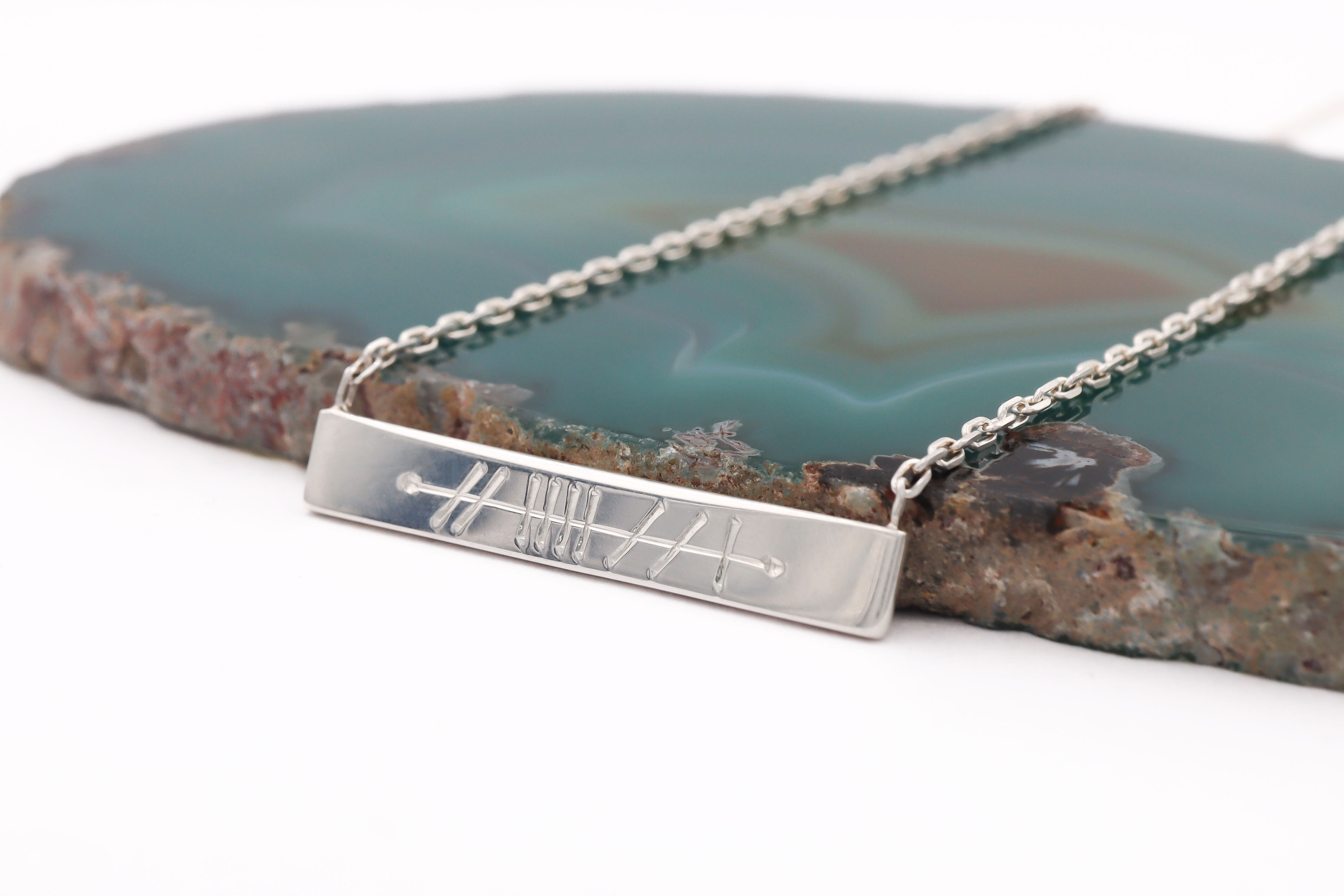 Rectangle Ogham Necklace side 2