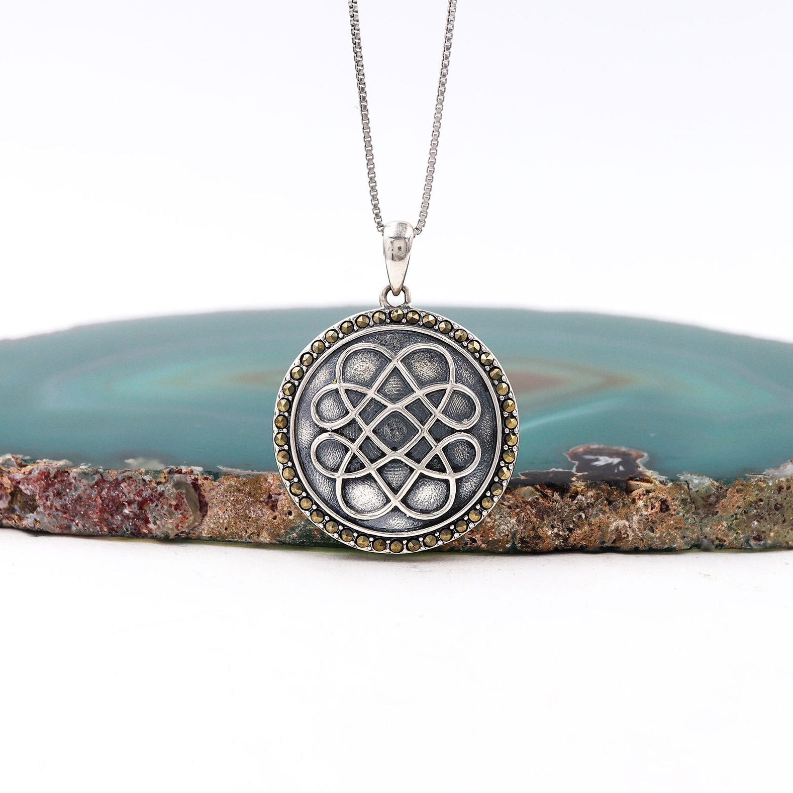 Celtic Lovers Shield Necklace