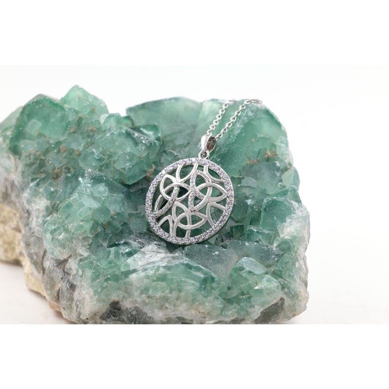 Aquamarine Sterling Silver Trinity Knot Pendant Necklace - 18" Chain, Genuine Gemstone Gift