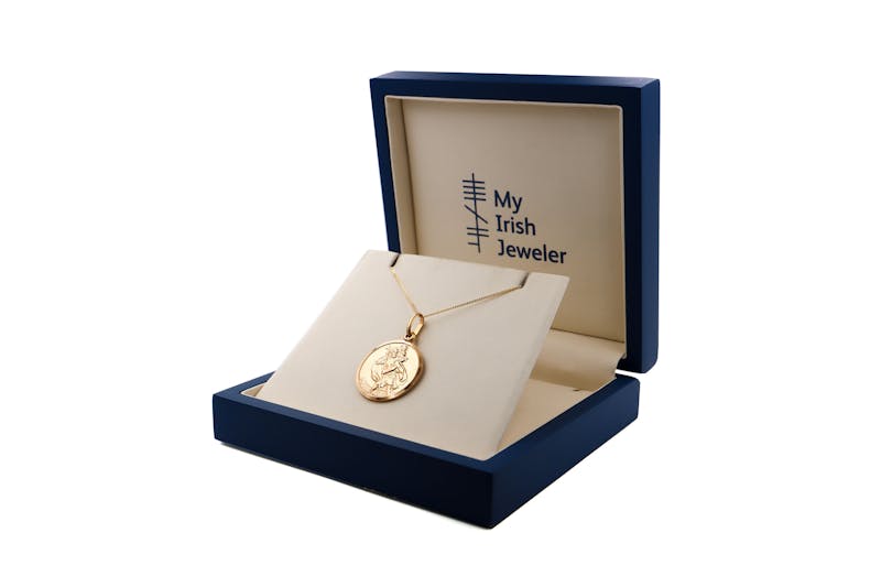 Attractive 9K Yellow Gold Medals and Medallions & St Christopher Necklace
