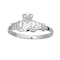 Womens Petite 14K White Gold Claddagh Ring - Gallery