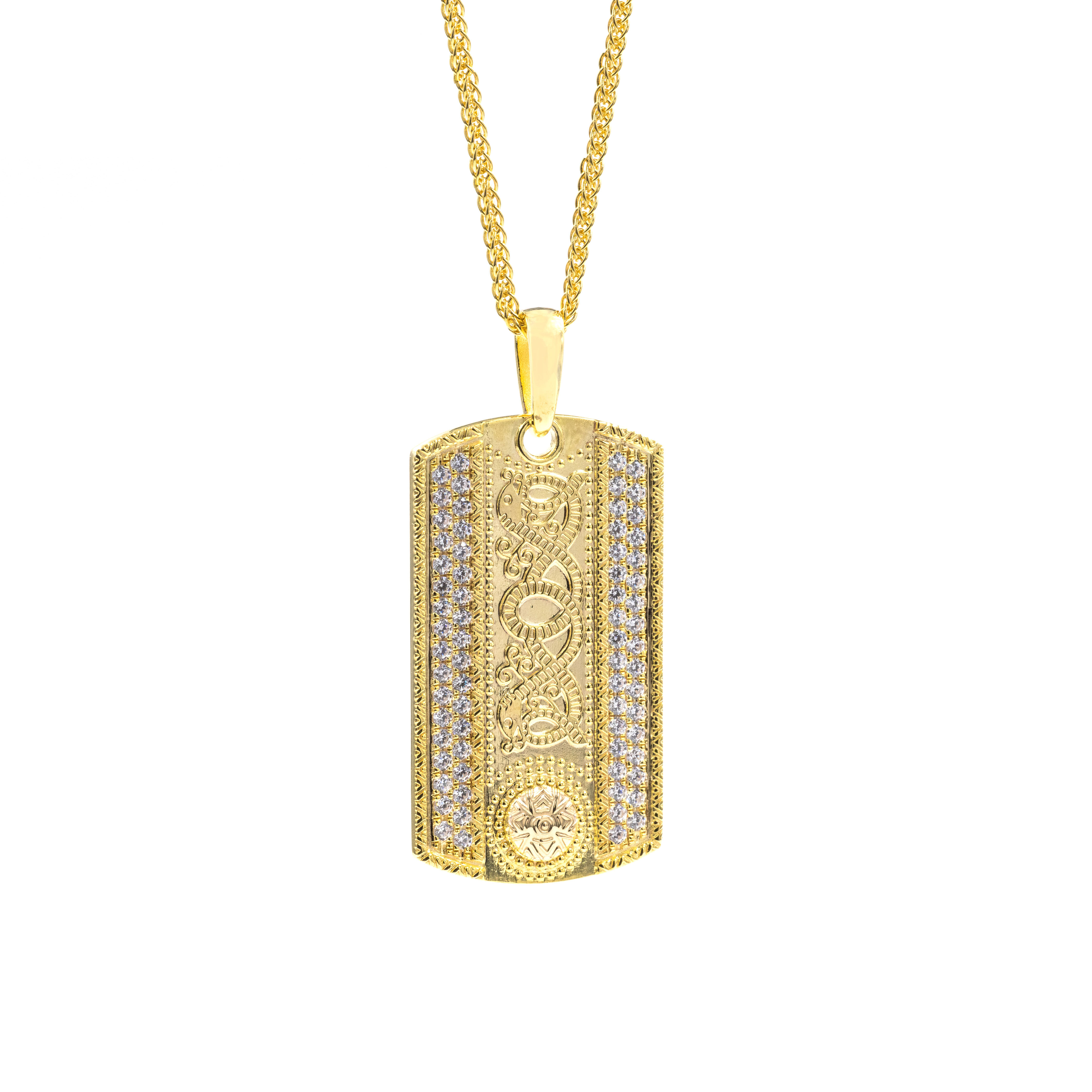Gold Vermeil Celtic Warrior Dog Tag, From Ireland My Irish Jeweler