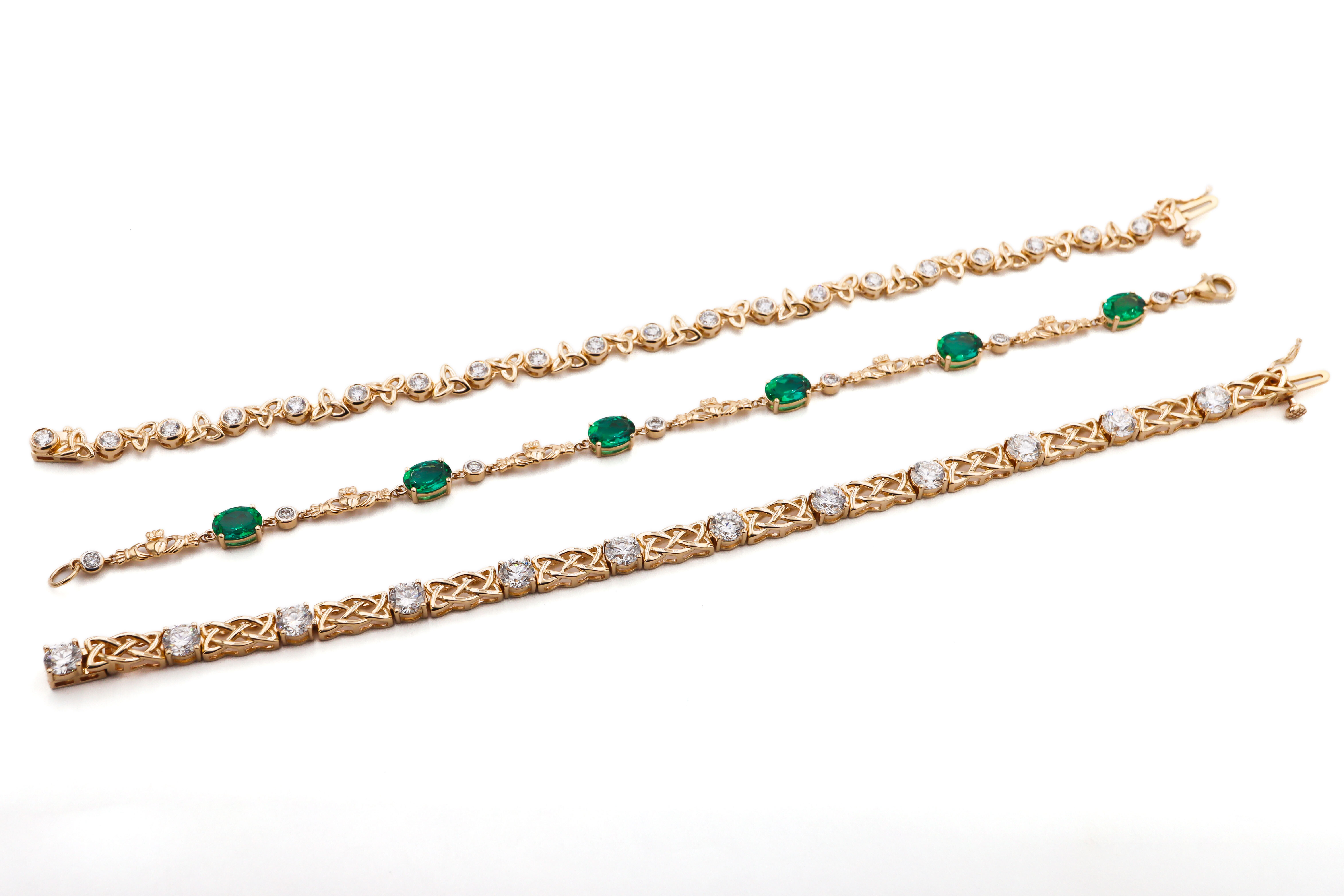 Womens Trinity Knot Bracelet in 14K Yellow Gold With a Polished Finish