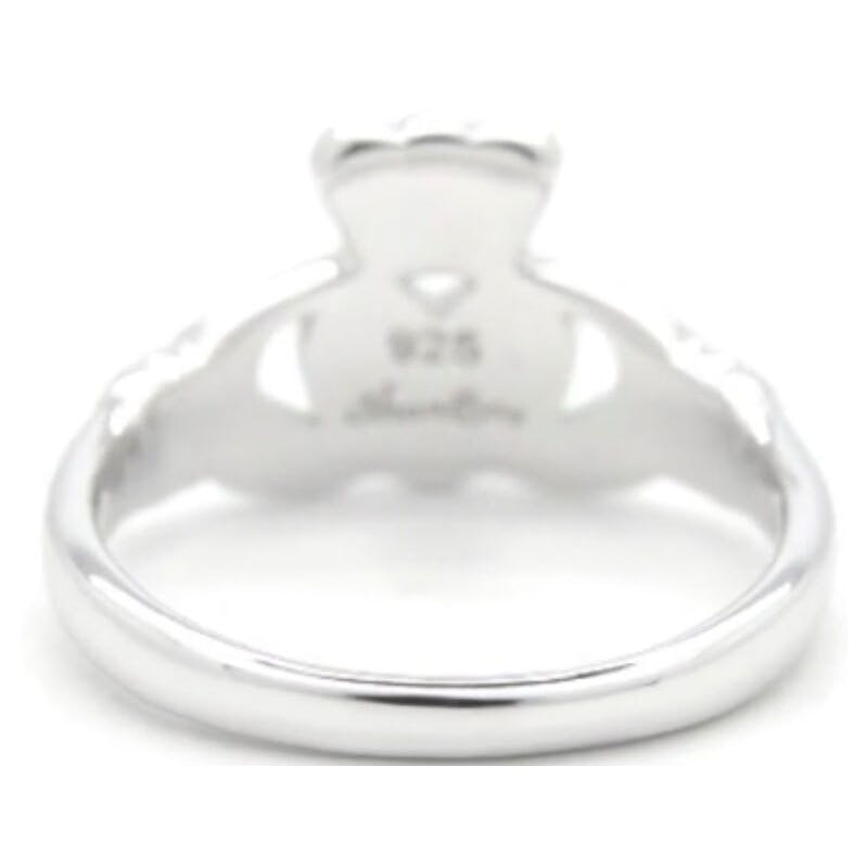 Romantic Sterling Silver Claddagh Ring For Women. Picture Of The Back.