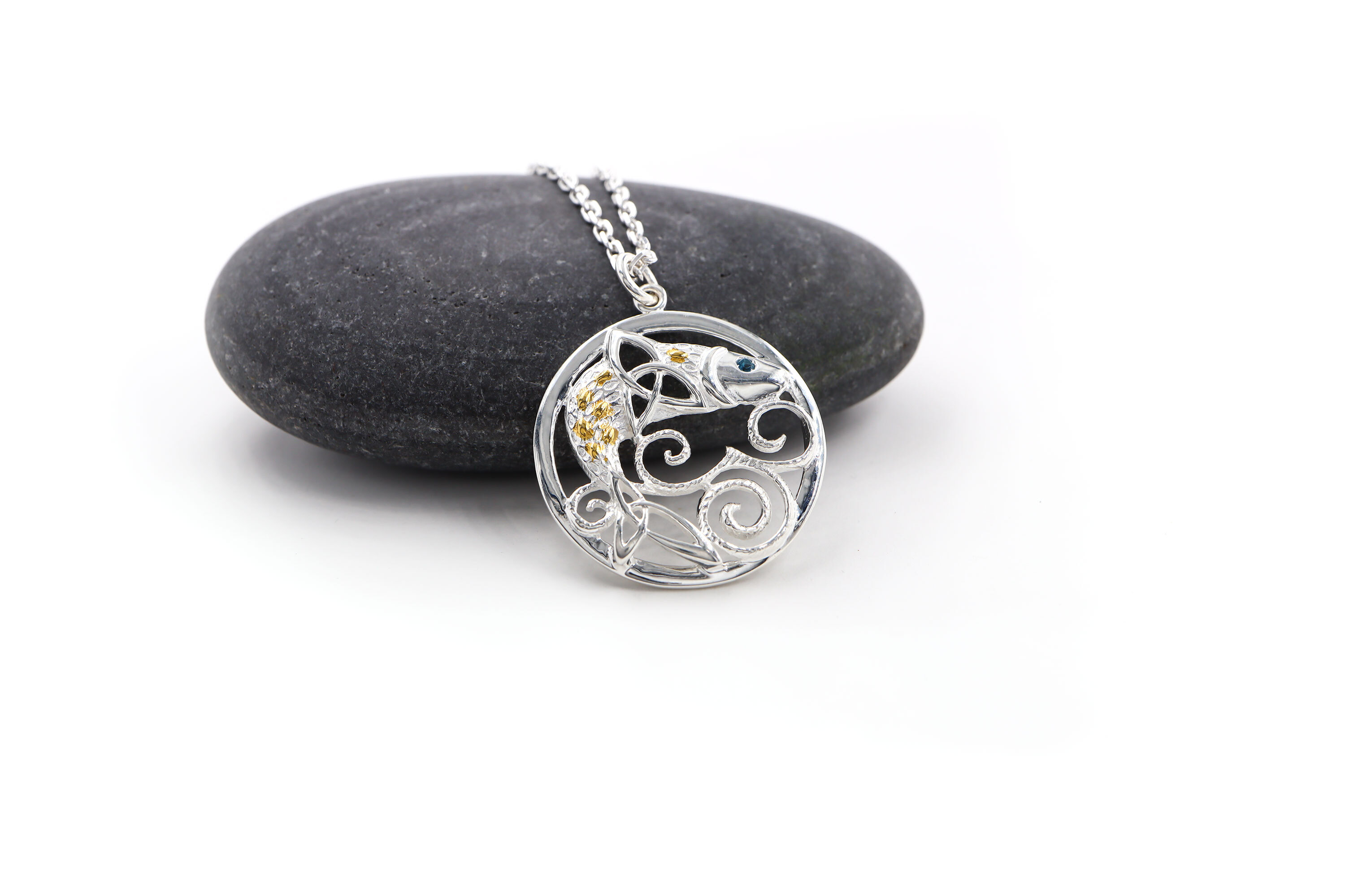 Womens Folklore & Trinity Knot Necklace in Real Sterling Silver