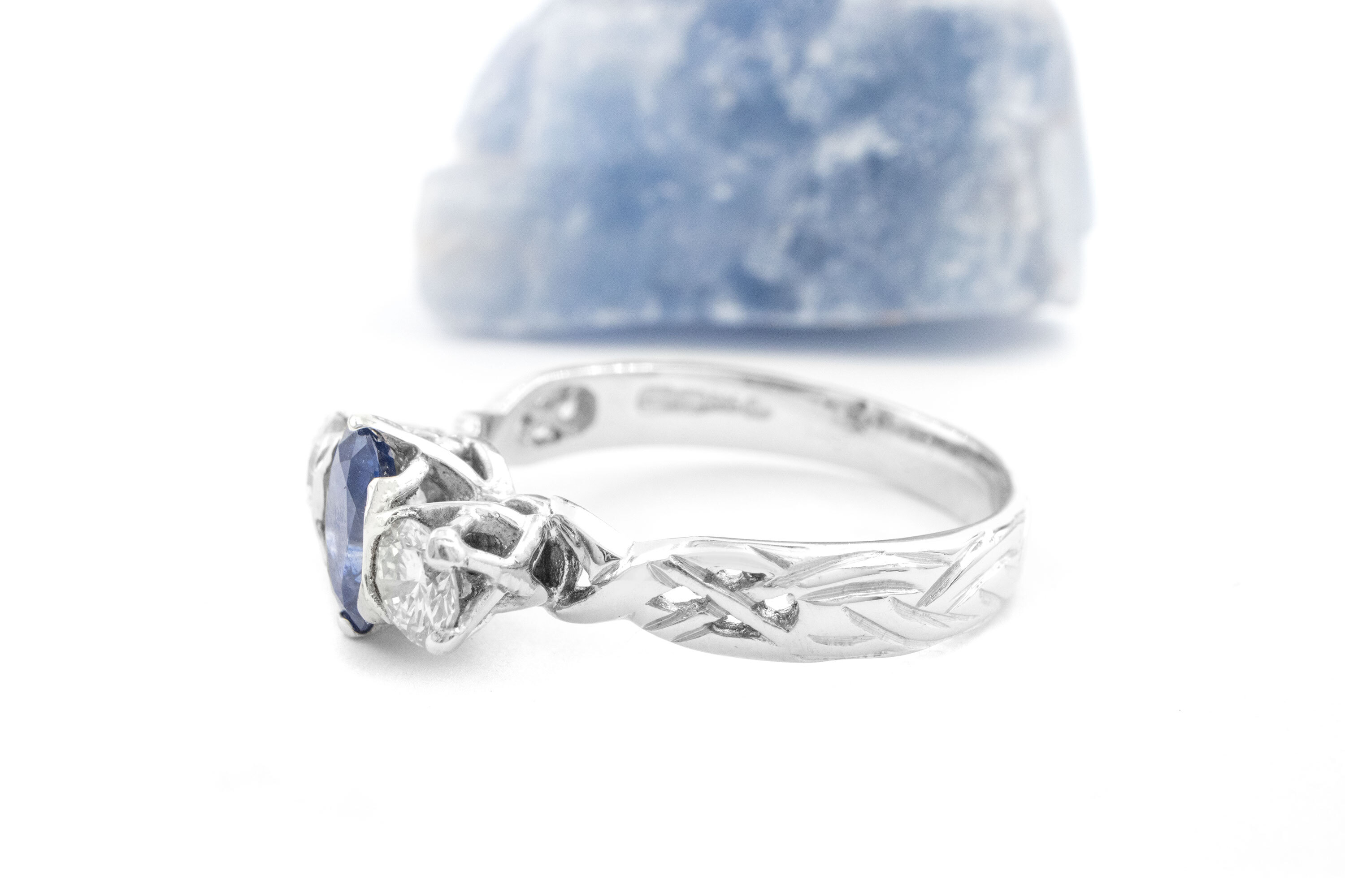 Womens Celtic Knot Ring in Real 14K White Gold