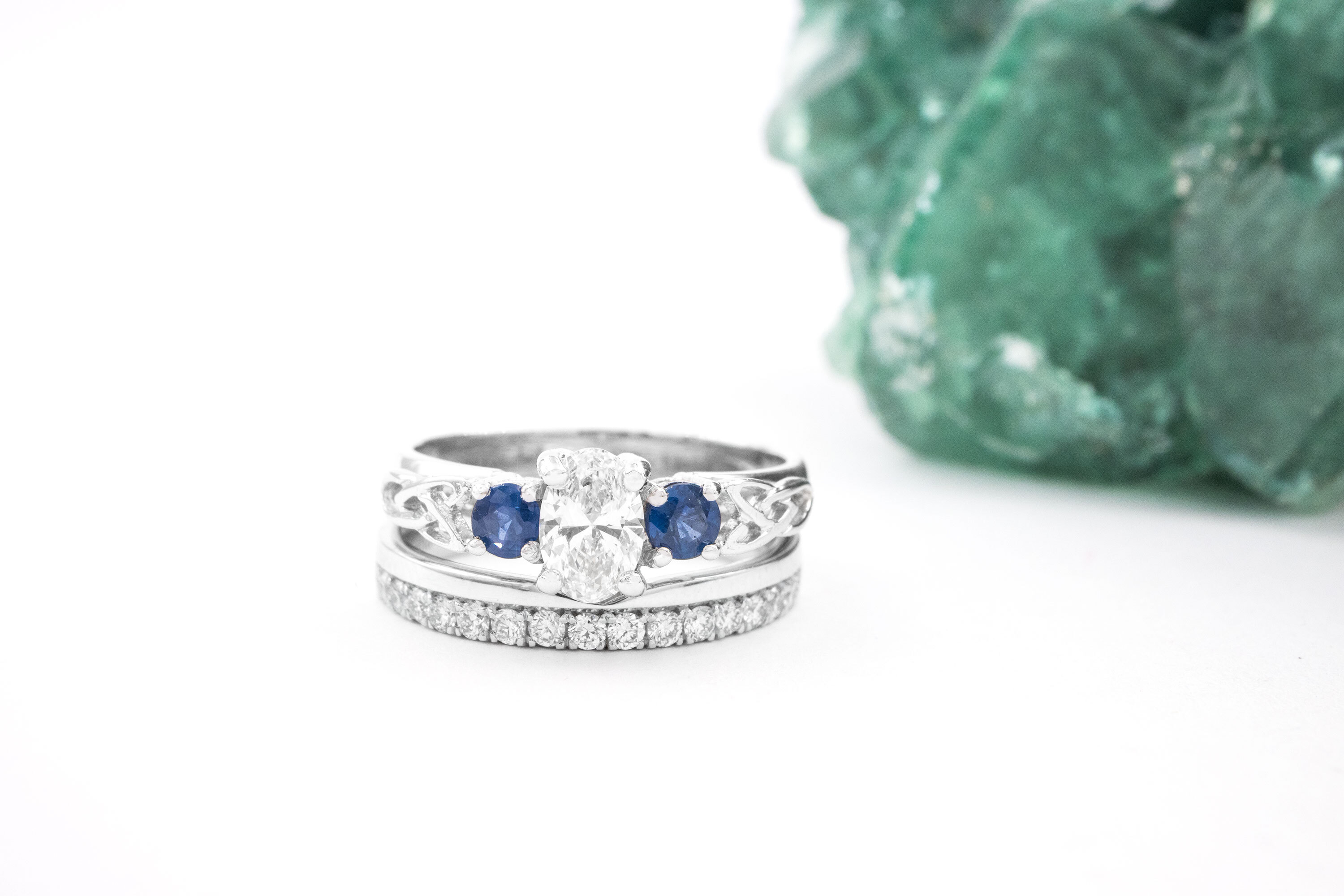 Real White Gold Trinity Knot Engagement Ring For Women