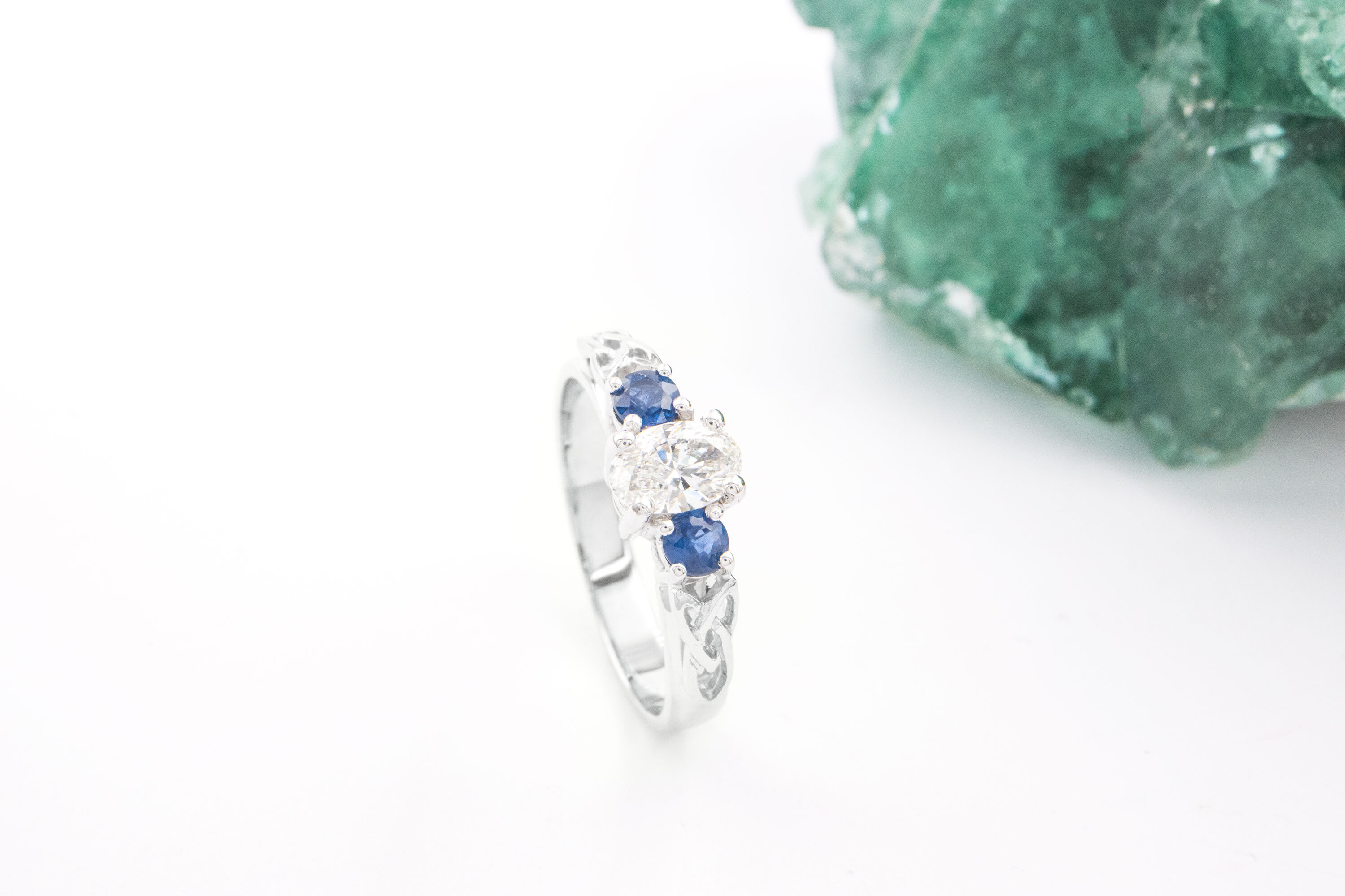 Striking 14K White Gold Trinity Knot 0.40ct Lab Grown Diamond Ring For Women