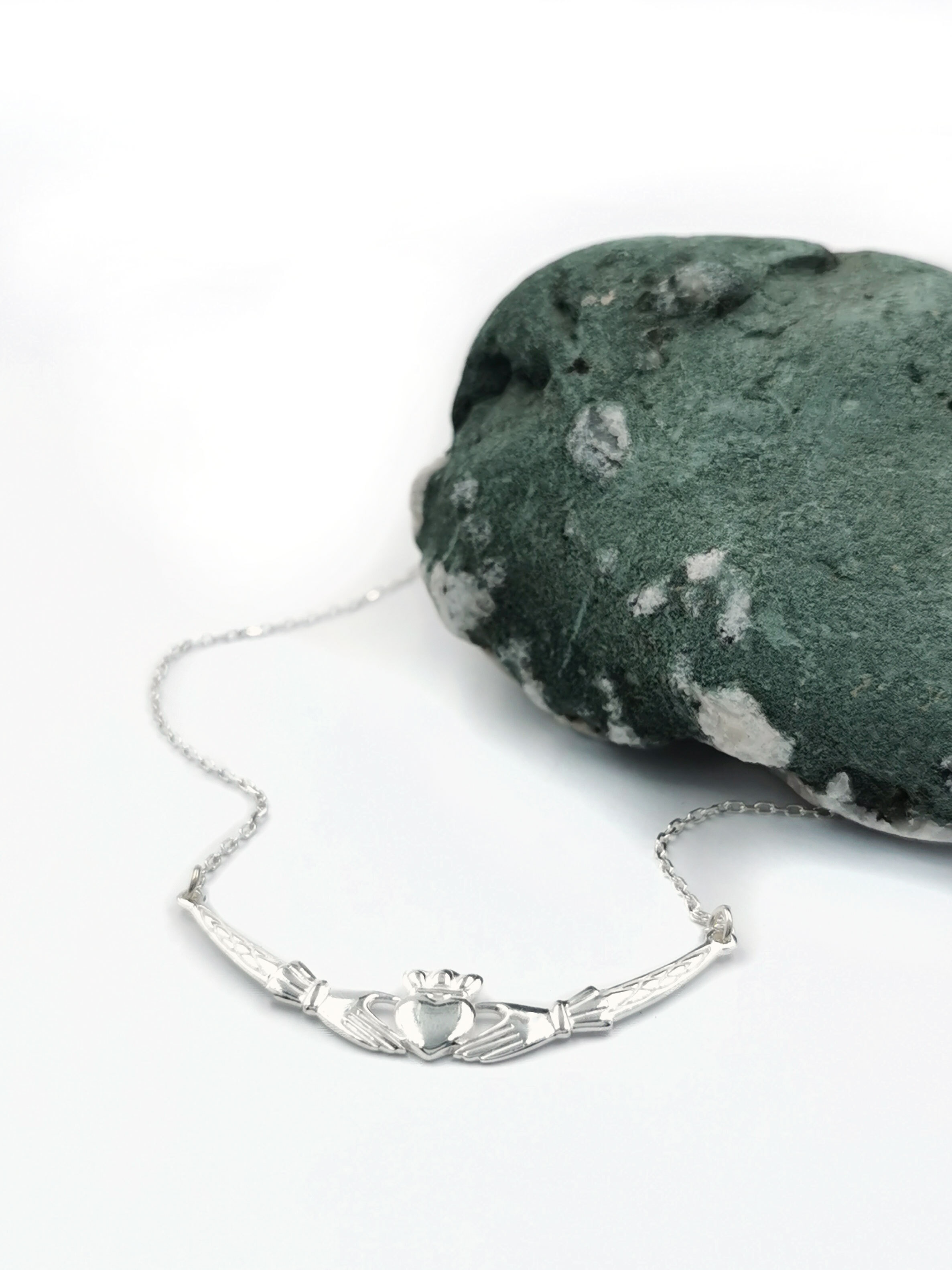 Striking Sterling Silver Claddagh Necklace For Women