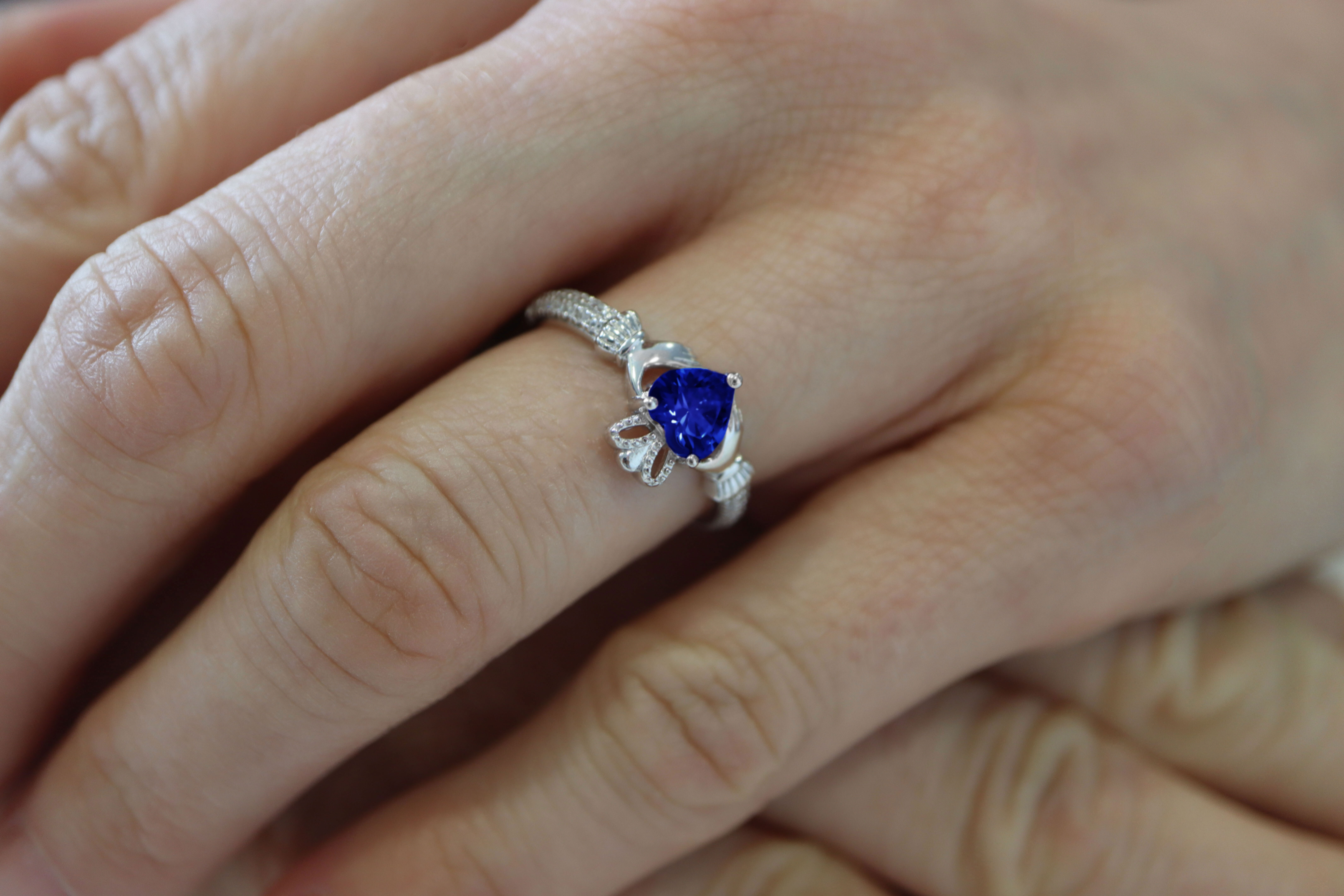 Gorgeous Sterling Silver September Birthstone Gift Set With a Polished Finish For Women - Model Photo