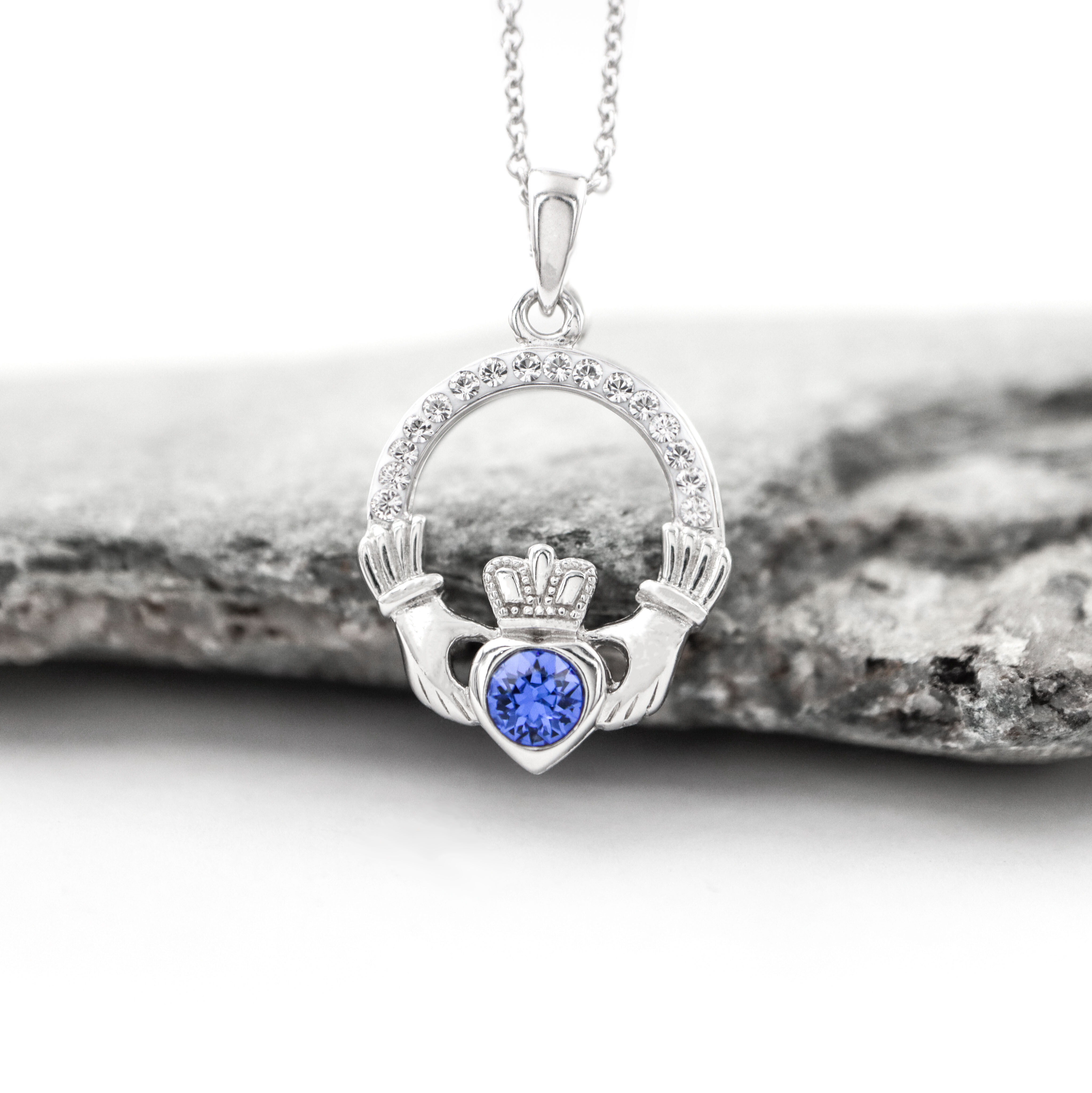 Sterling Birthstone Necklace with September birthstone for girls and teens