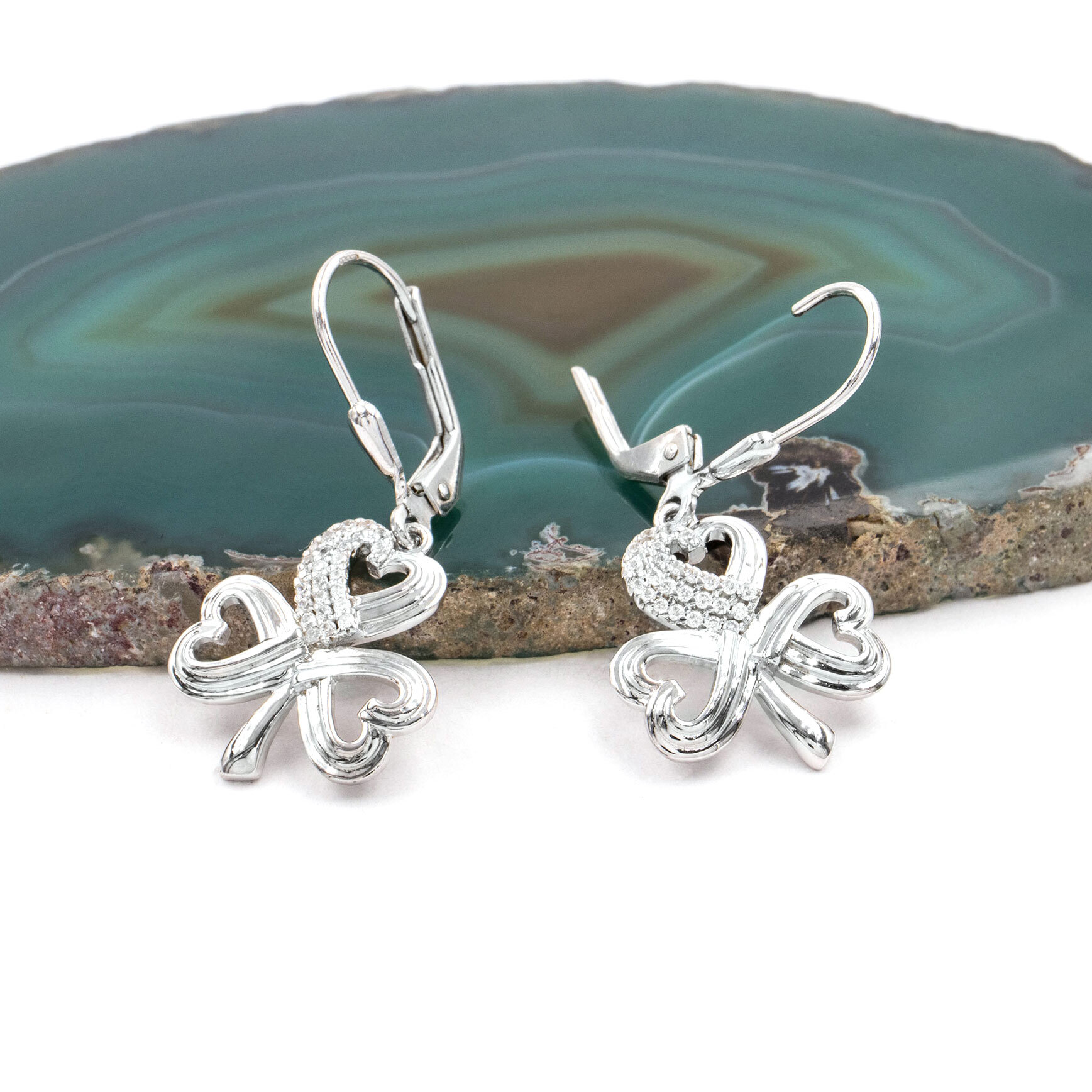 Silver Shamrock Earrings