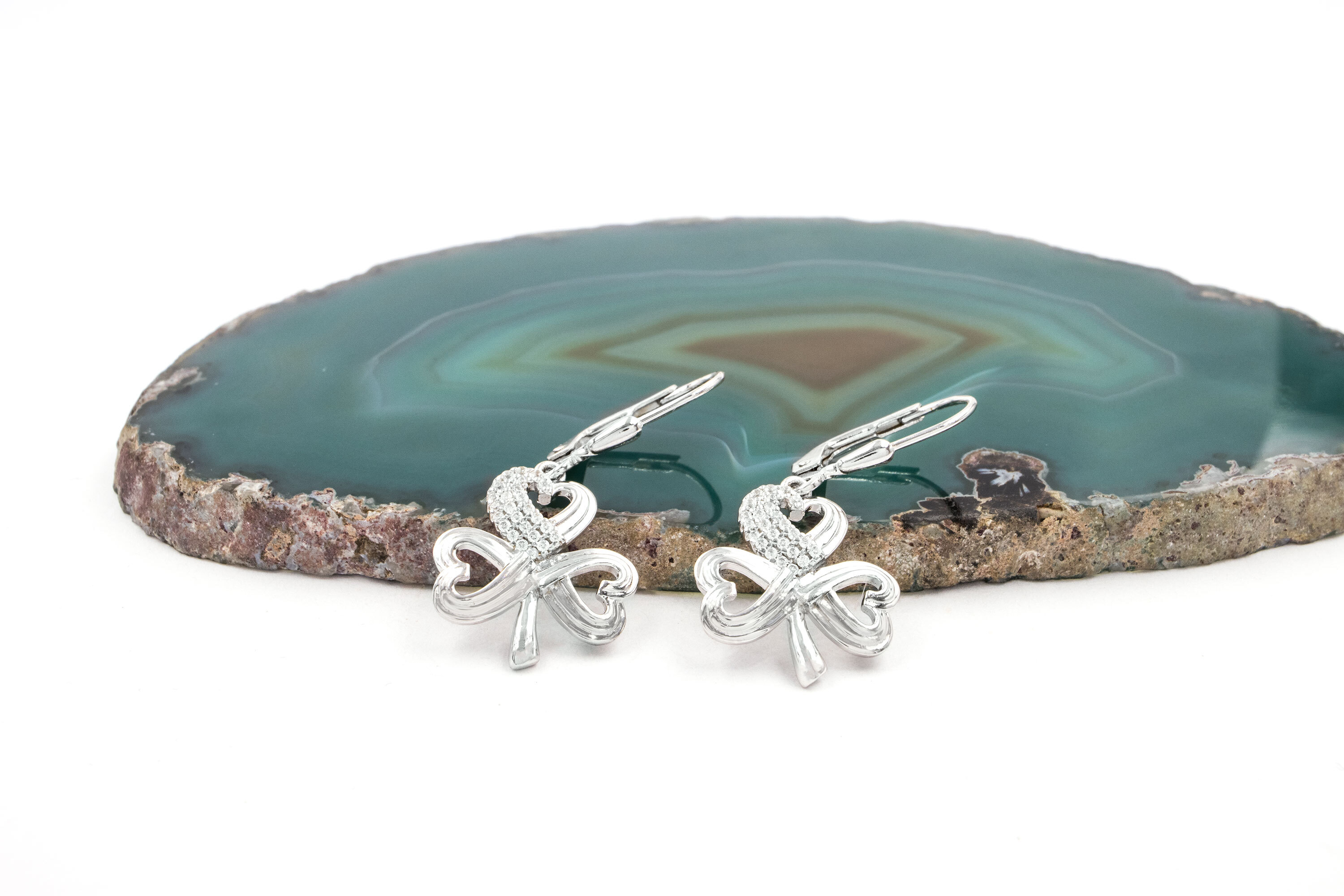 Irish Sterling Silver Shamrock Earrings For Women