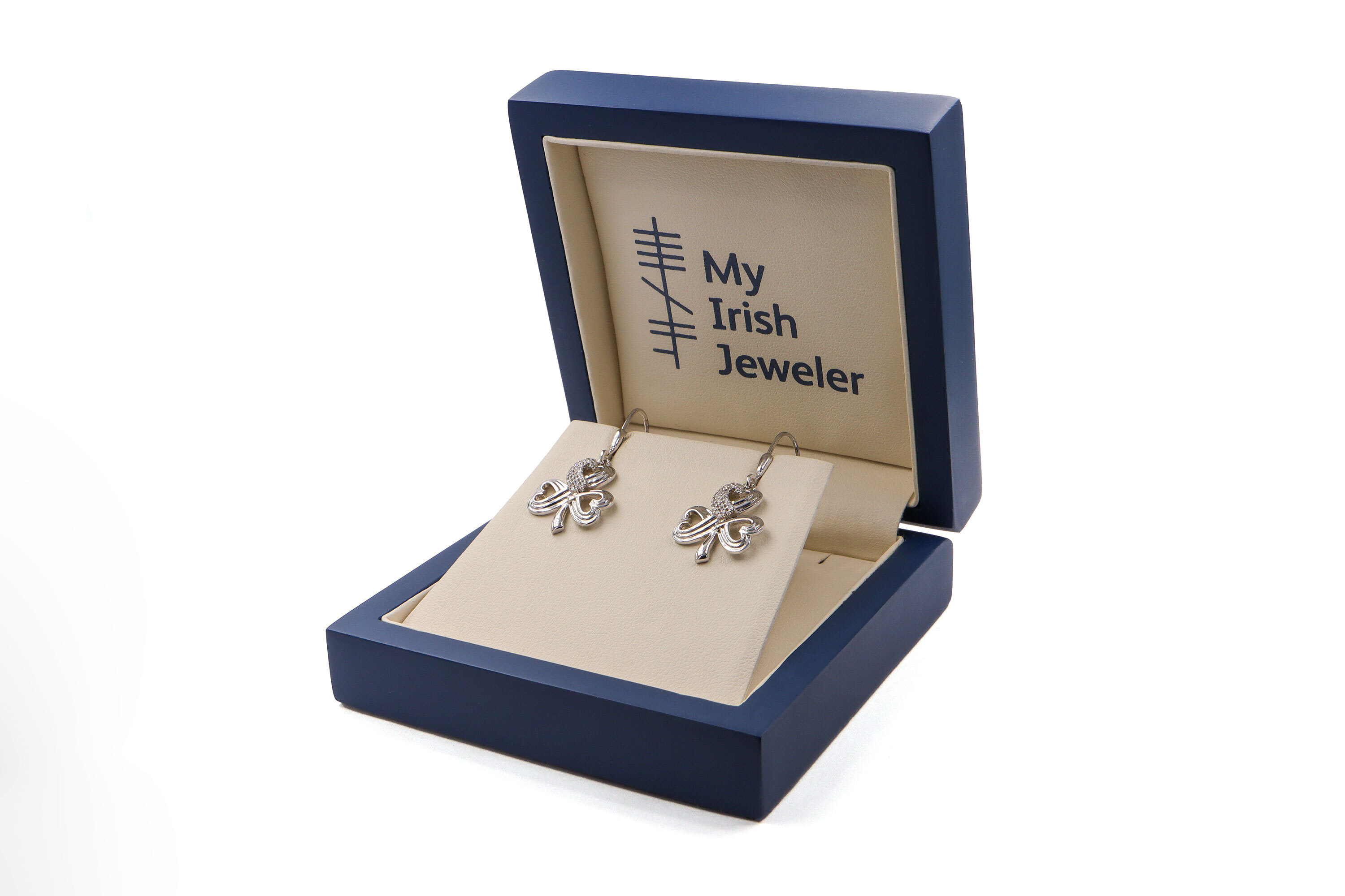 Real Sterling Silver Shamrock Earrings For Women