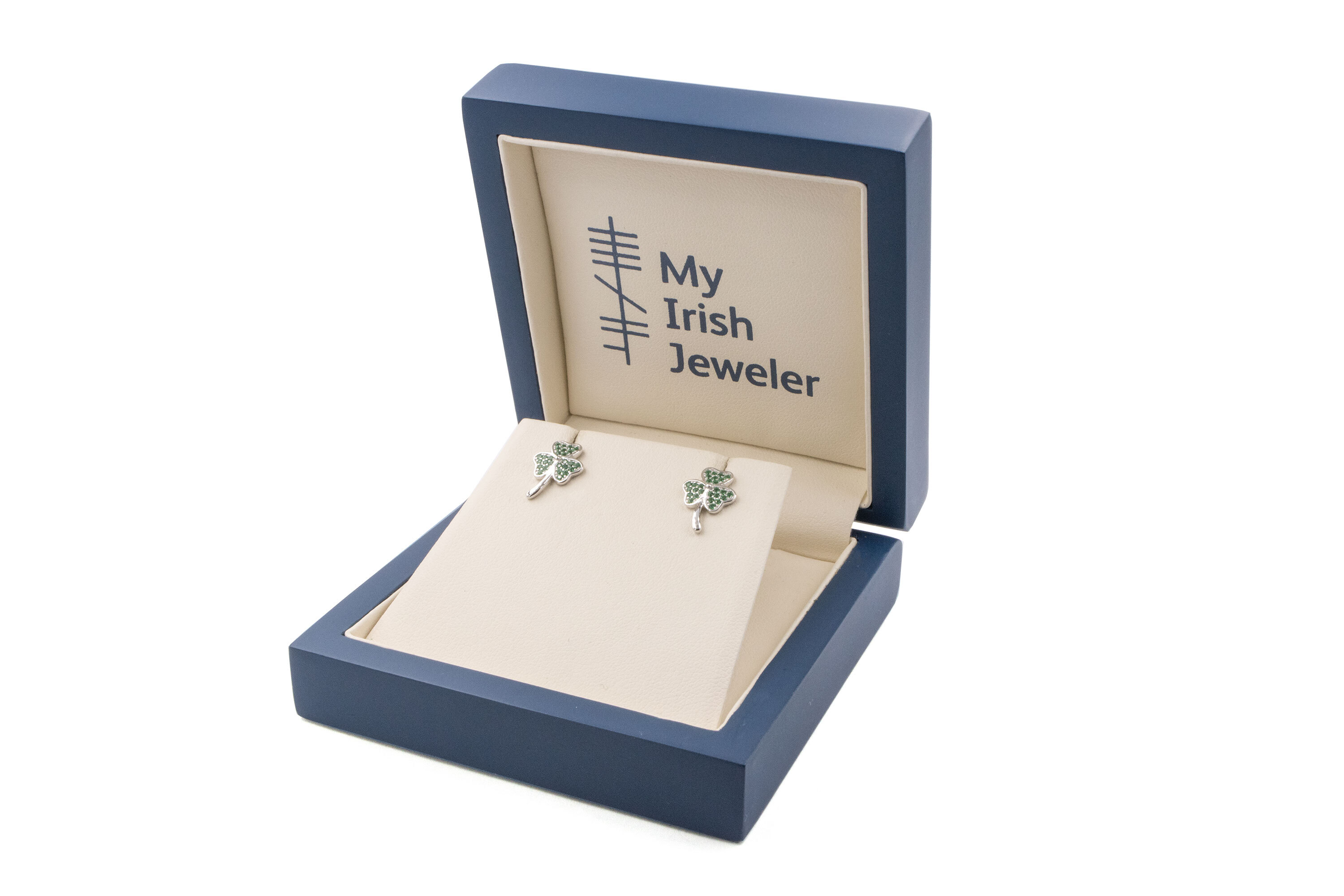 Petite Striking Sterling Silver Shamrock Gift Set For Women. In Luxury Packaging.