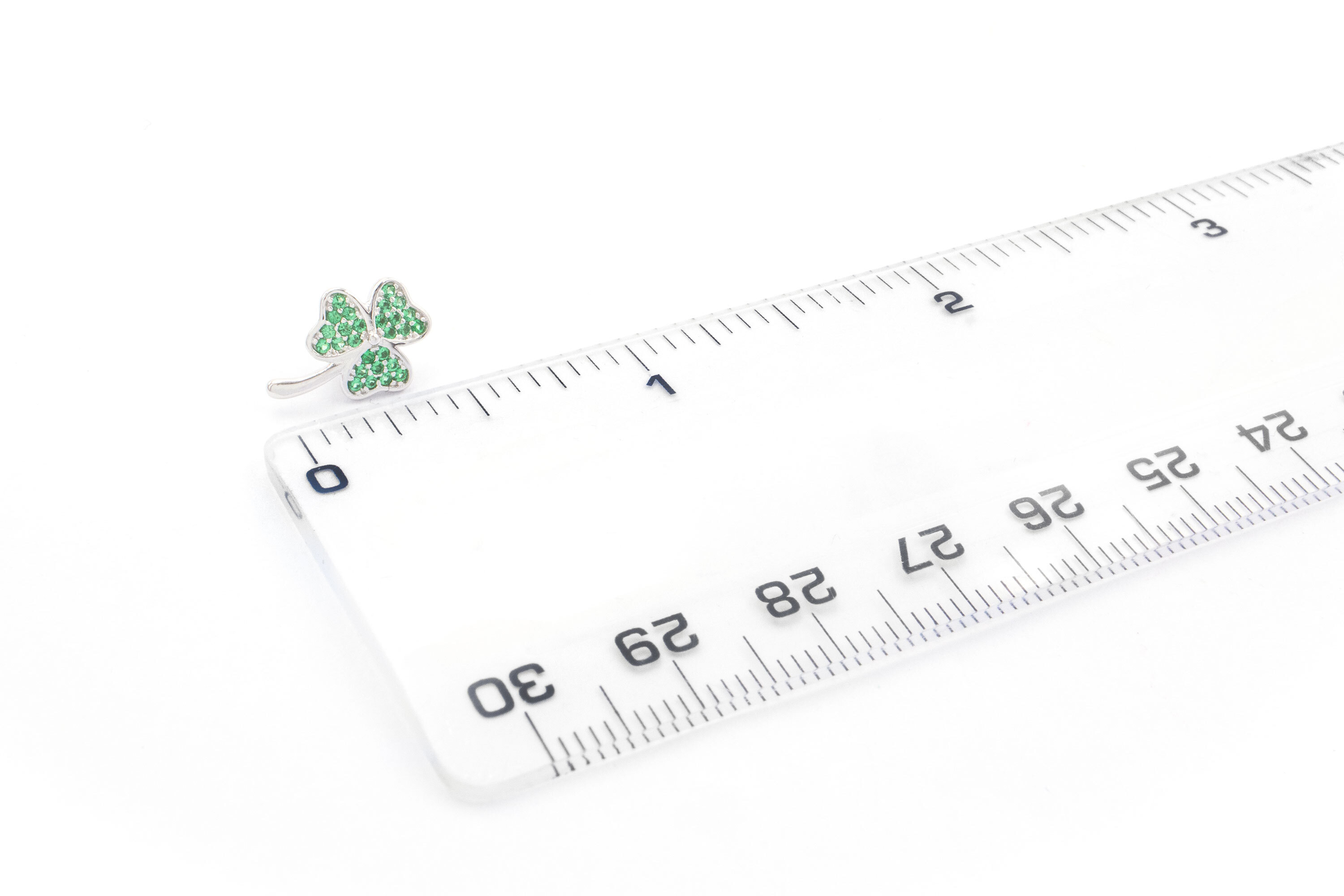 Womens Petite Shamrock Gift Set in Real Sterling Silver. Picture For Scale.