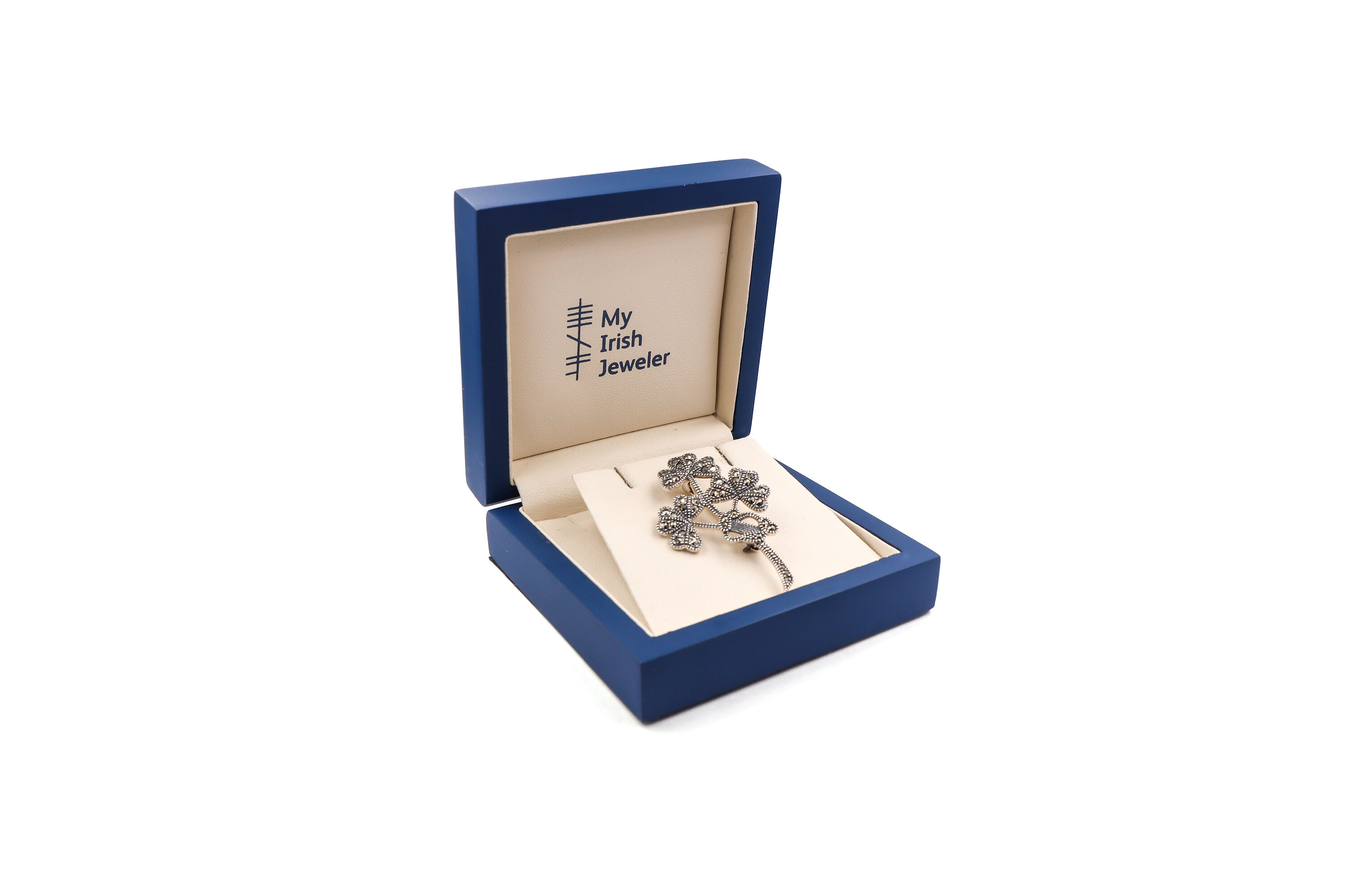 Genuine Sterling Silver Shamrock Brooch For Women