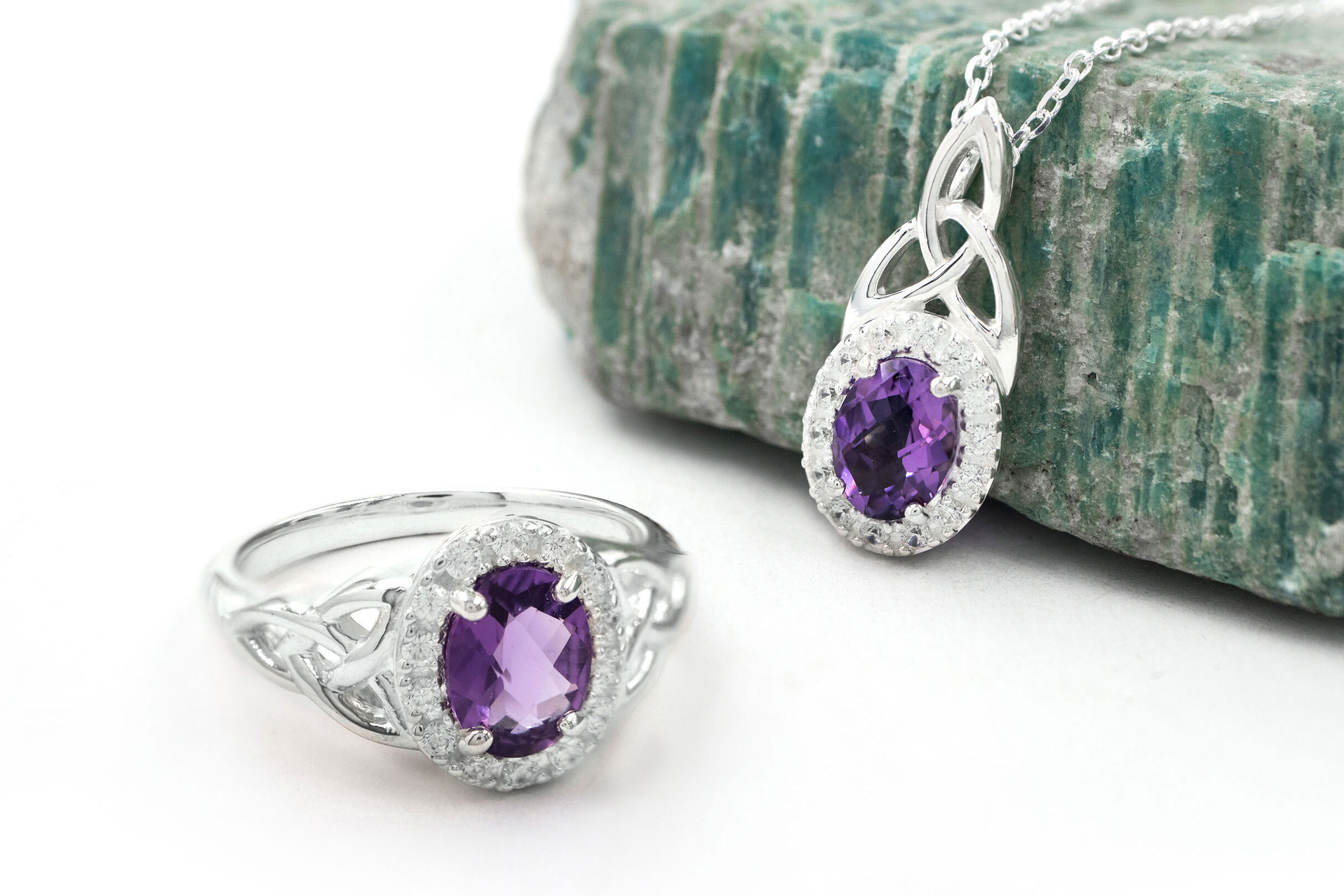 Irish Sterling Silver Trinity Knot Necklace For Women