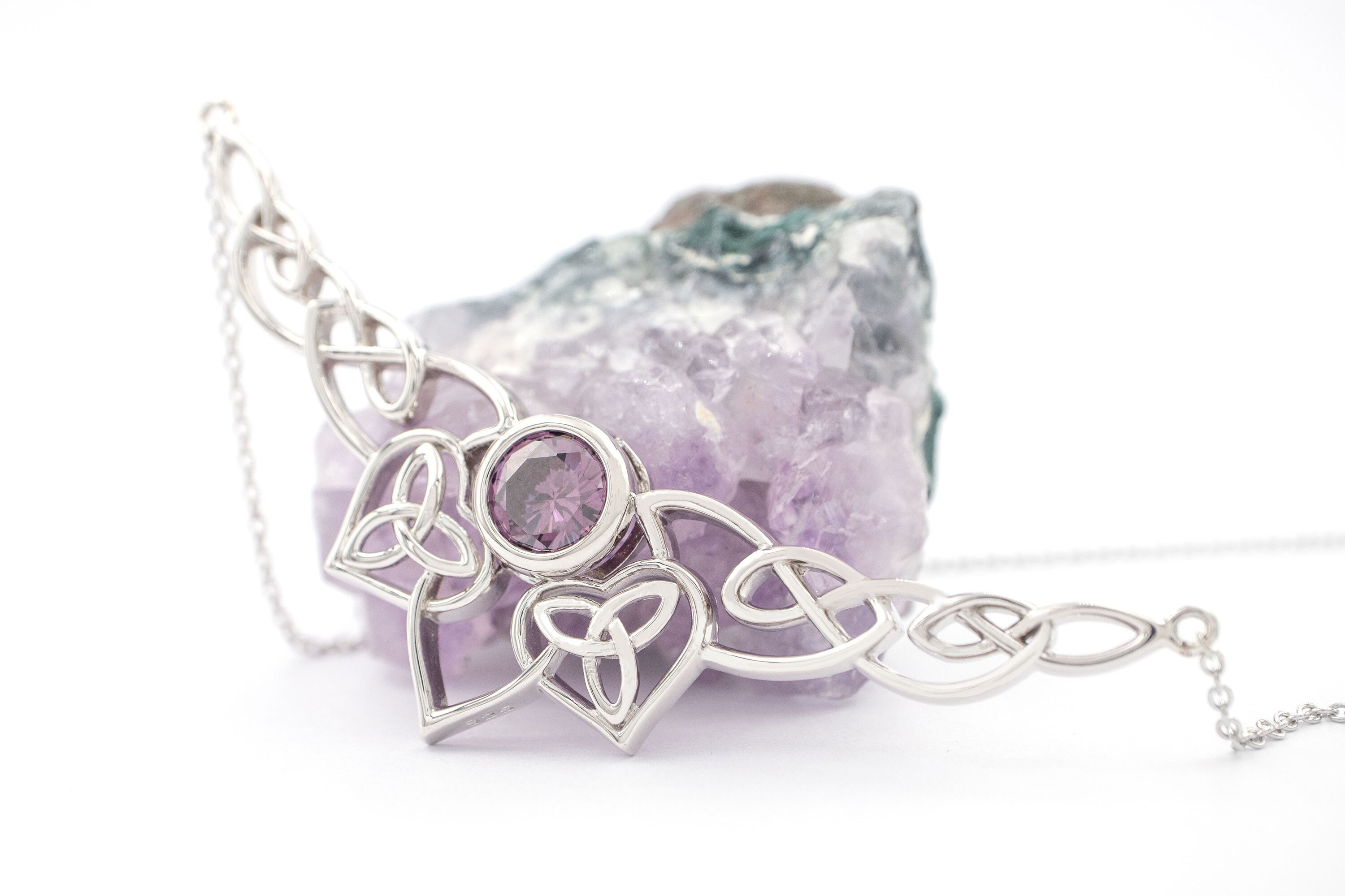 Womens Sterling Silver Celtic Knot Necklace