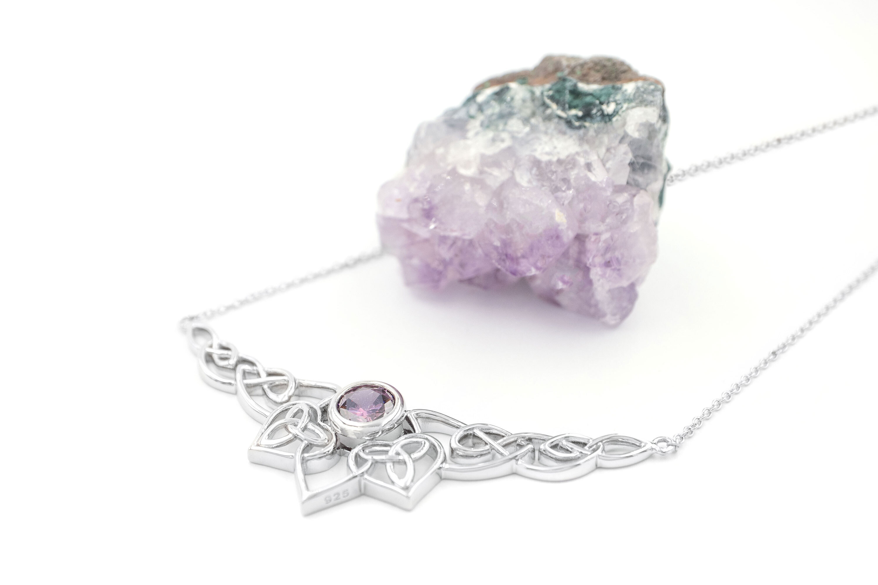 Attractive Sterling Silver Celtic Knot & Trinity Knot Necklace For Women