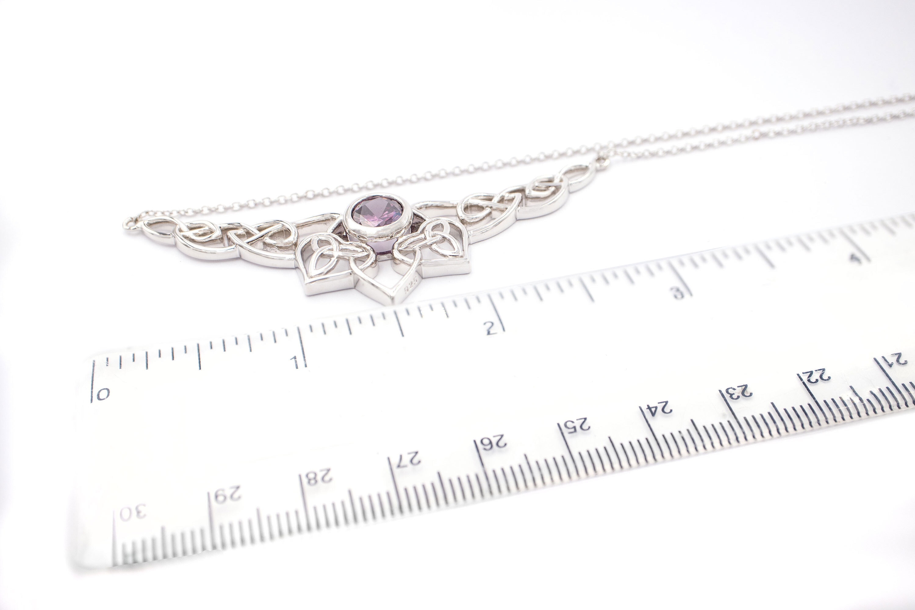 Gorgeous Sterling Silver Celtic Knot & Trinity Knot Necklace For Women