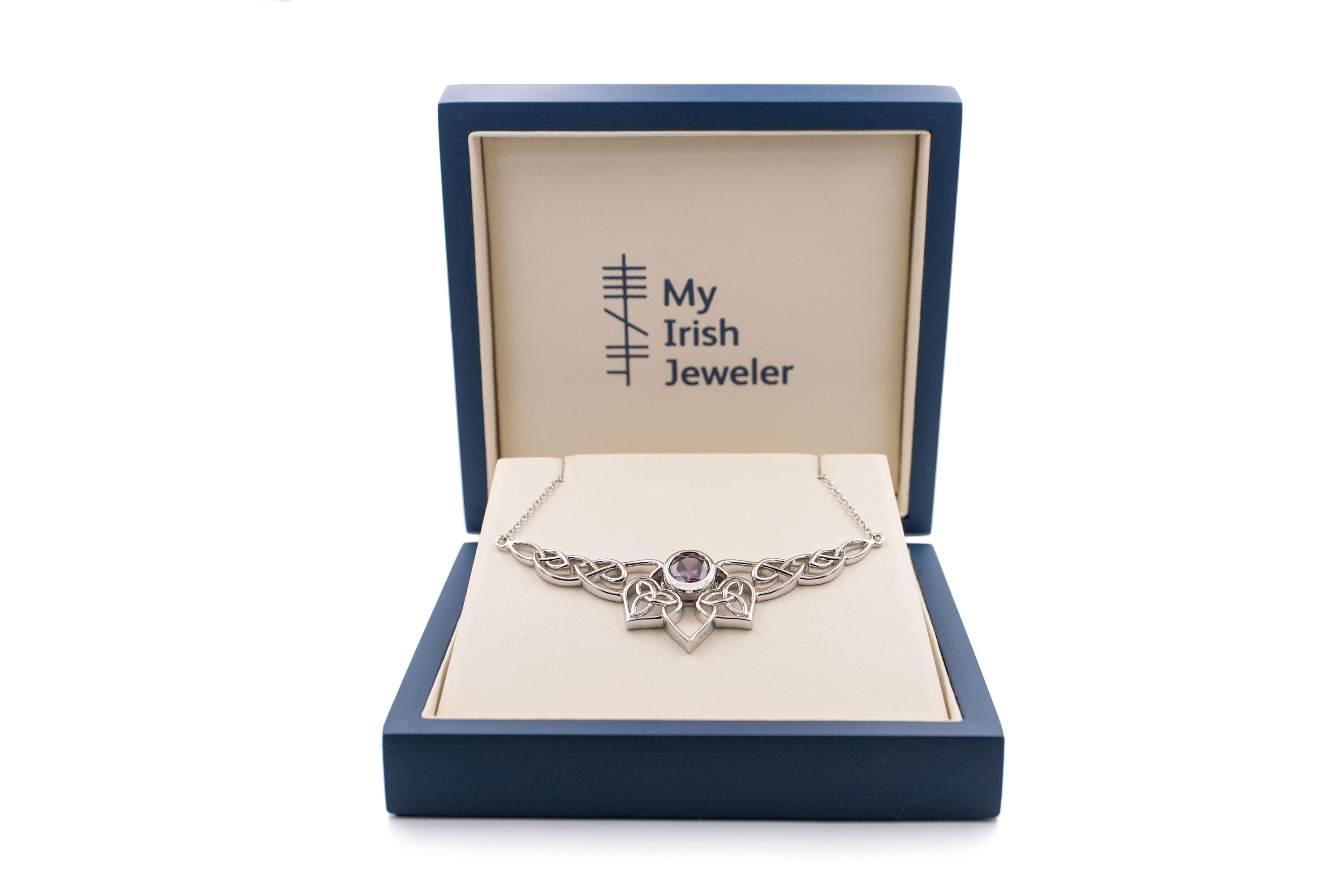 Striking Sterling Silver Celtic Knot & Trinity Knot Necklace For Women