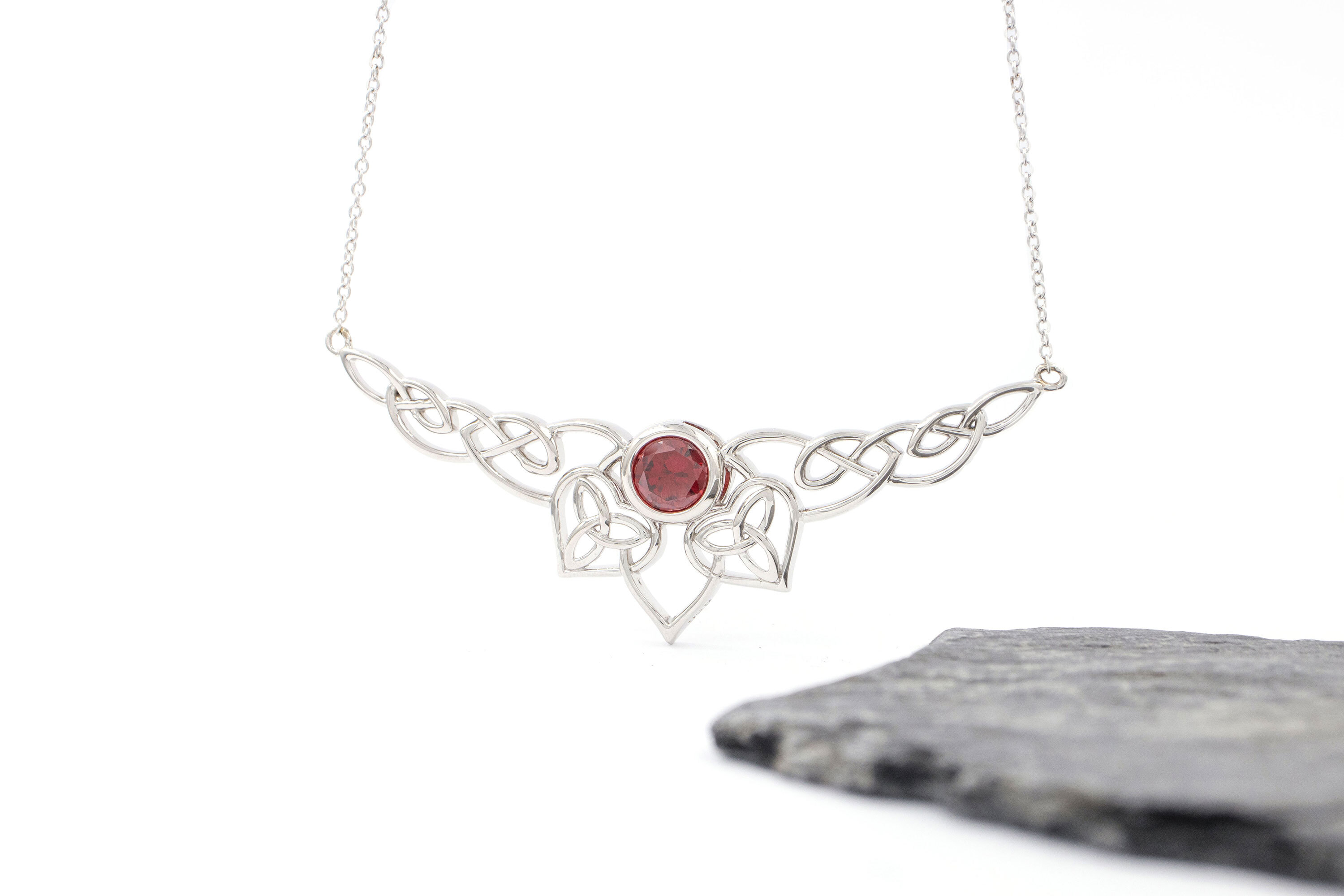 Gorgeous Sterling Silver Celtic Knot & Trinity Knot Necklace For Women