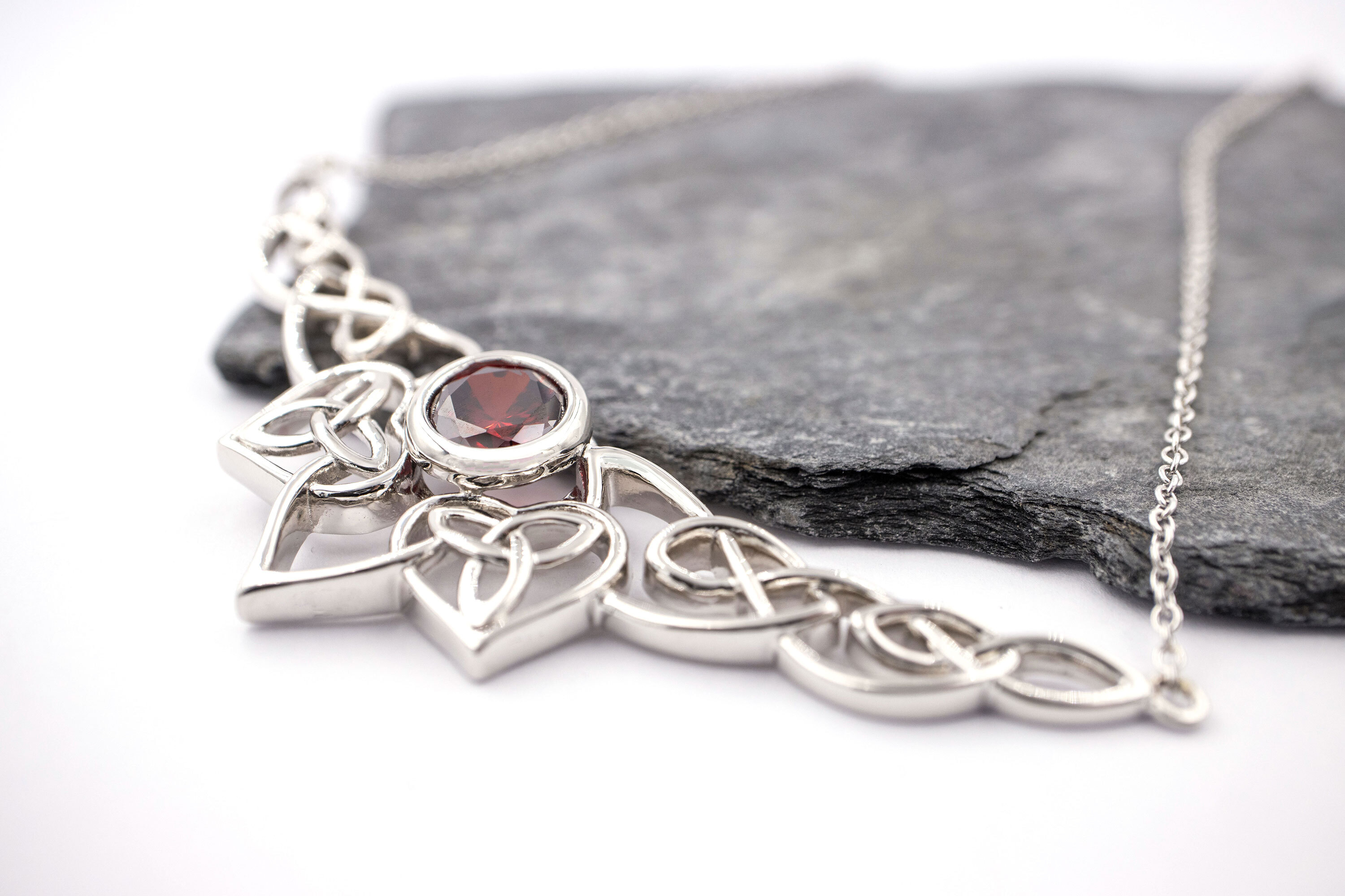 Womens Celtic Knot & Trinity Knot Necklace in Real Sterling Silver