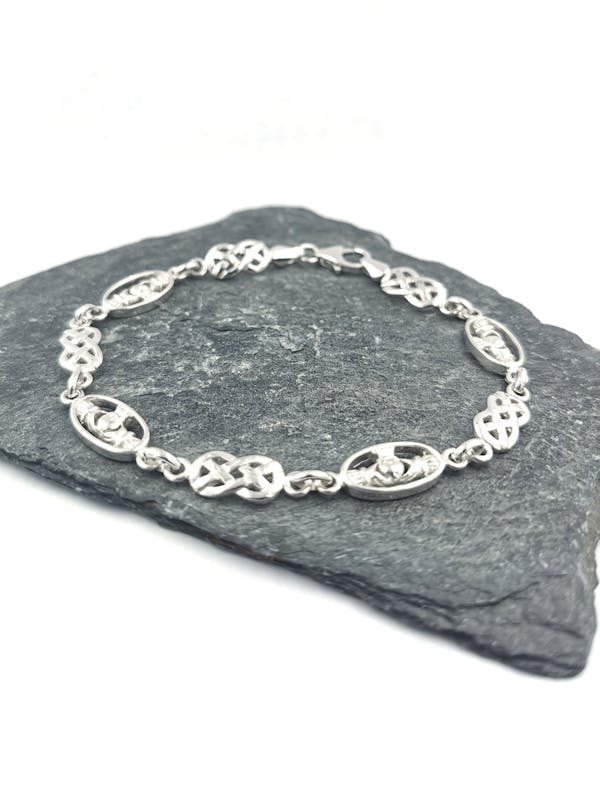 Sterling Silver Celtic Knot Claddagh Bracelet,… | My Irish Jeweler