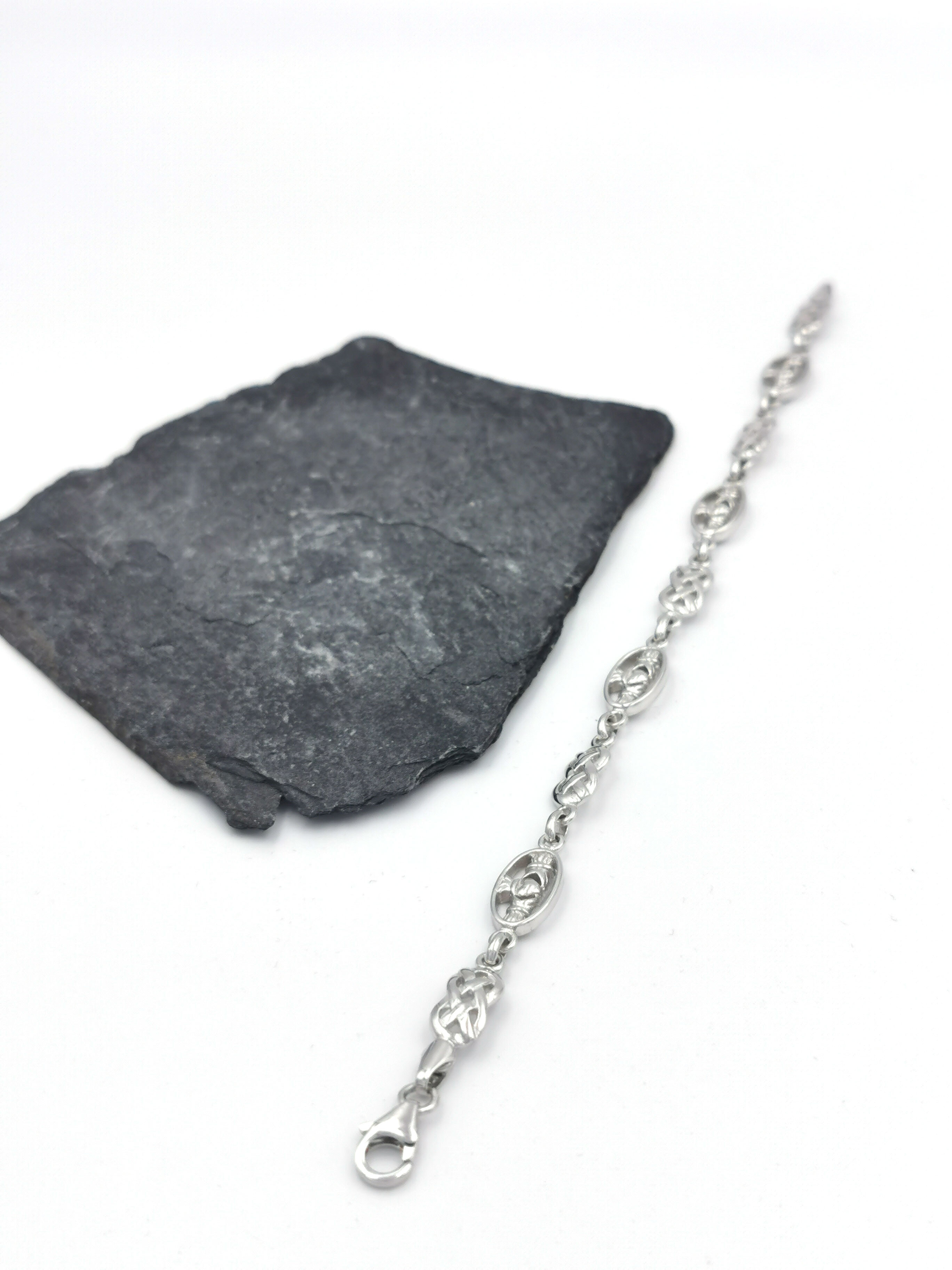 Sterling Silver Celtic Knot Claddagh Bracelet,… | My Irish
