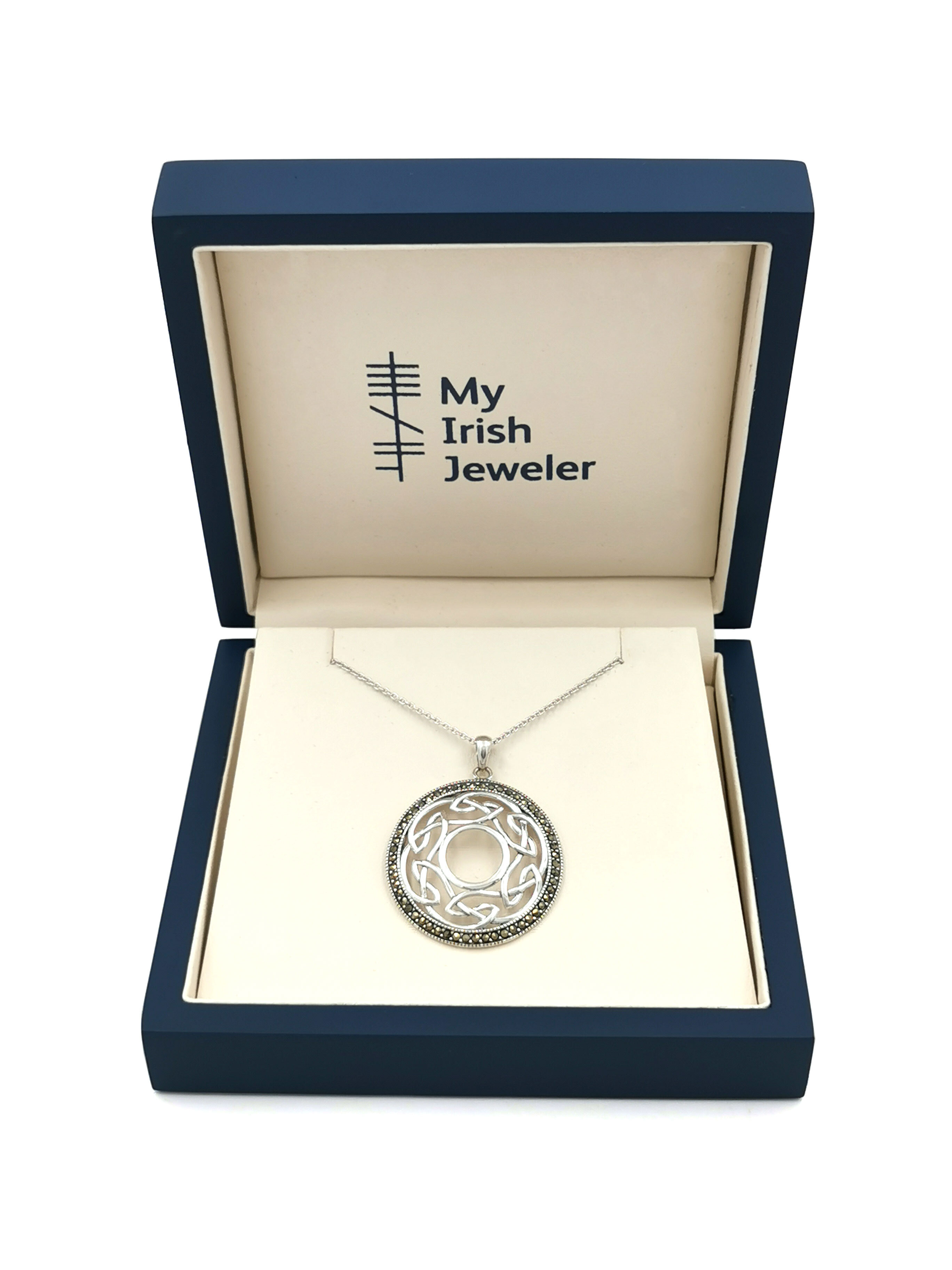 Womens Sterling Silver Celtic Knot Necklace. In Luxury Packaging.