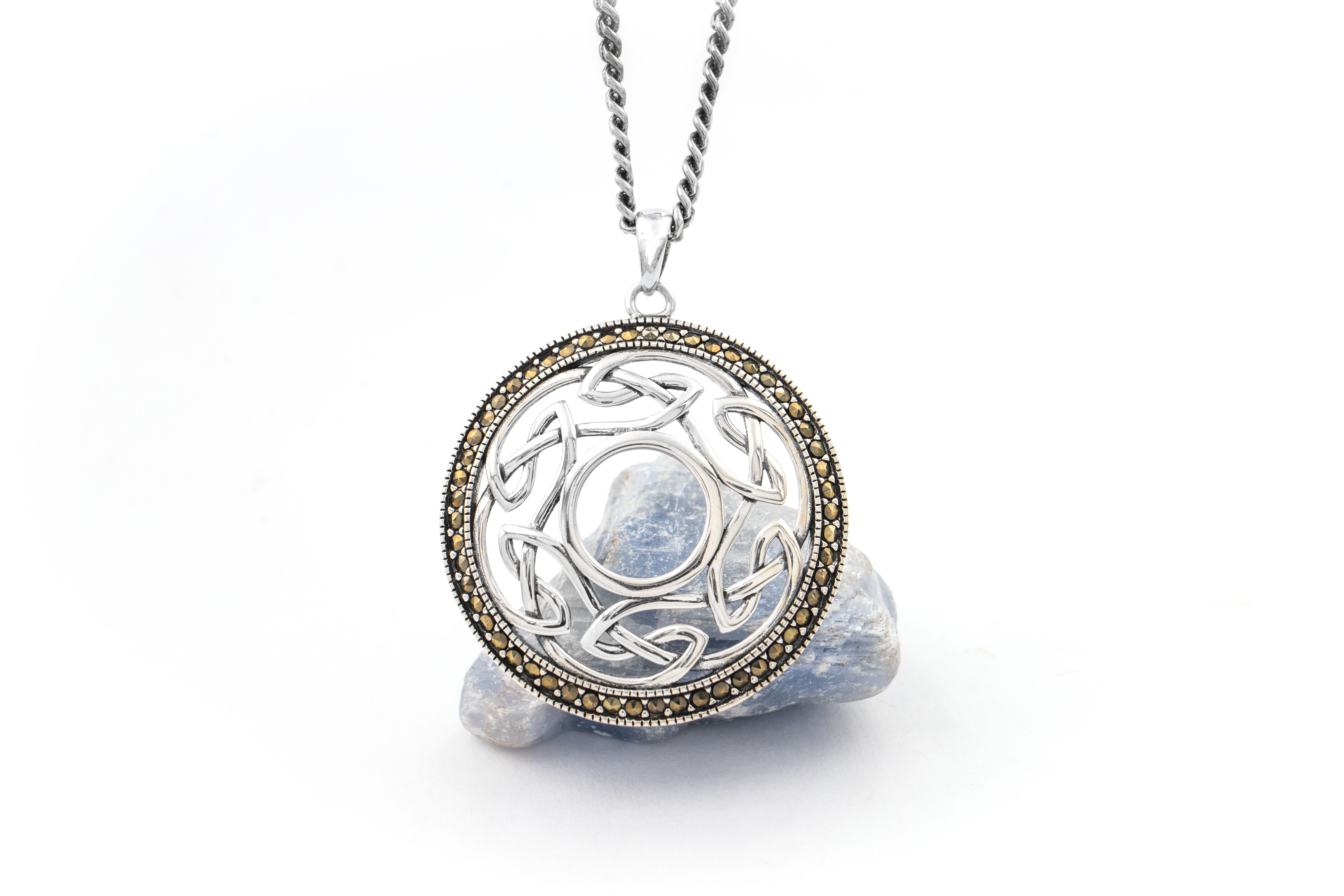 Silver Celtic Knot Necklace set with Marcasite,… My Irish Jeweler