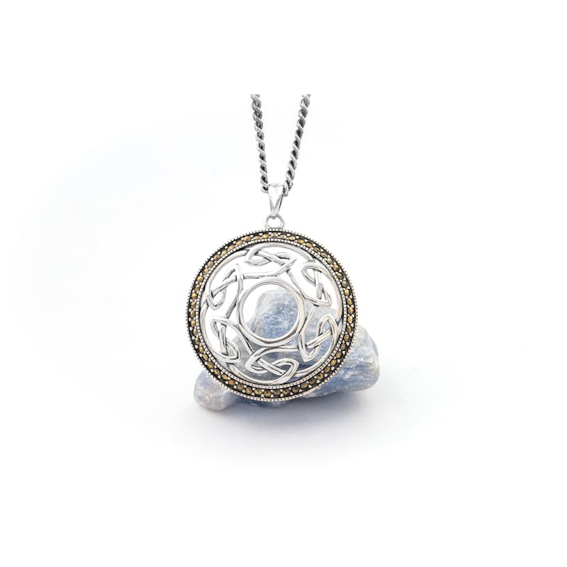 Silver Celtic Knot Necklace set with Marcasite,โฆ My Irish Jeweler