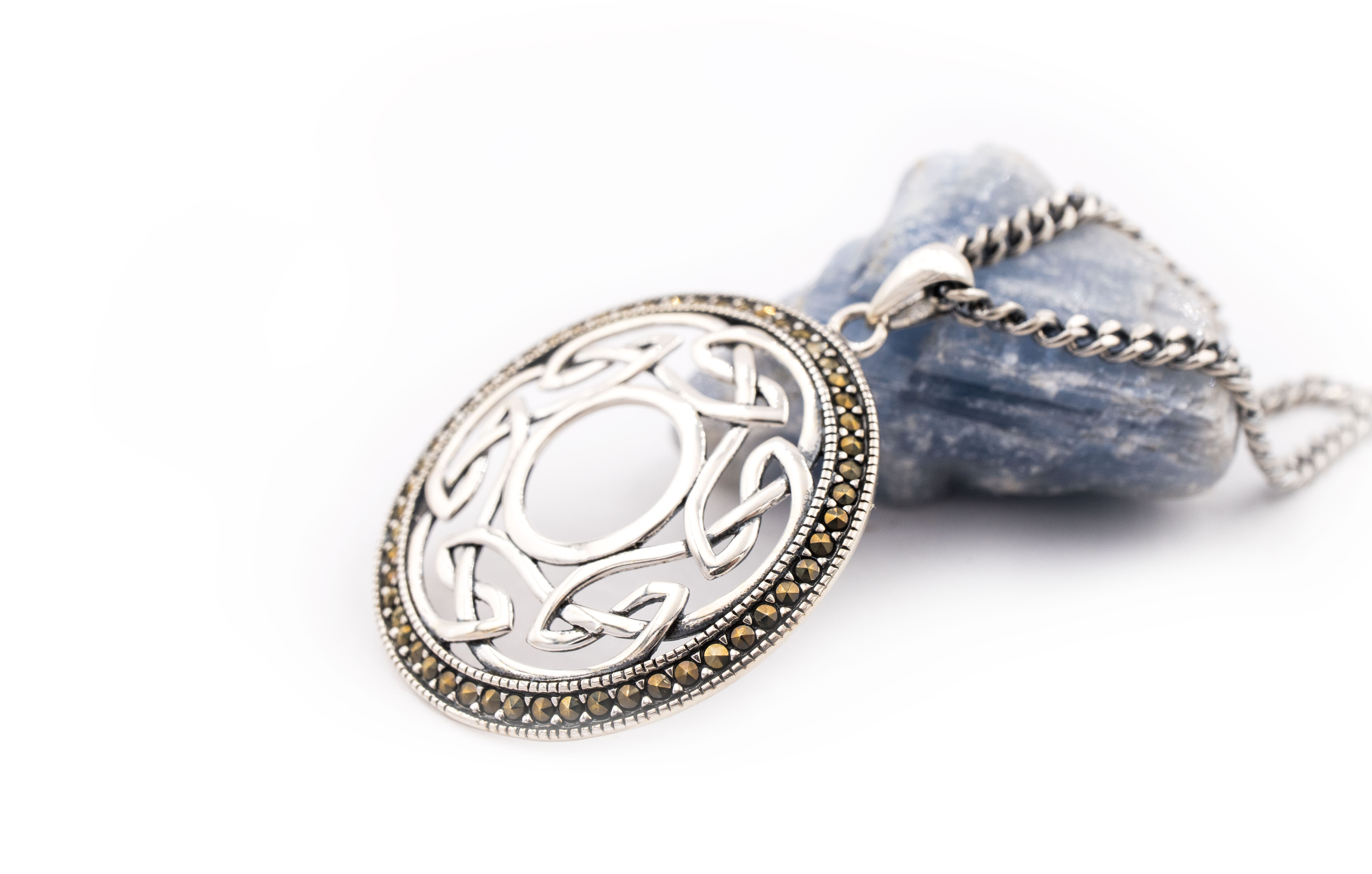 Womens Celtic Knot Necklace in Sterling Silver