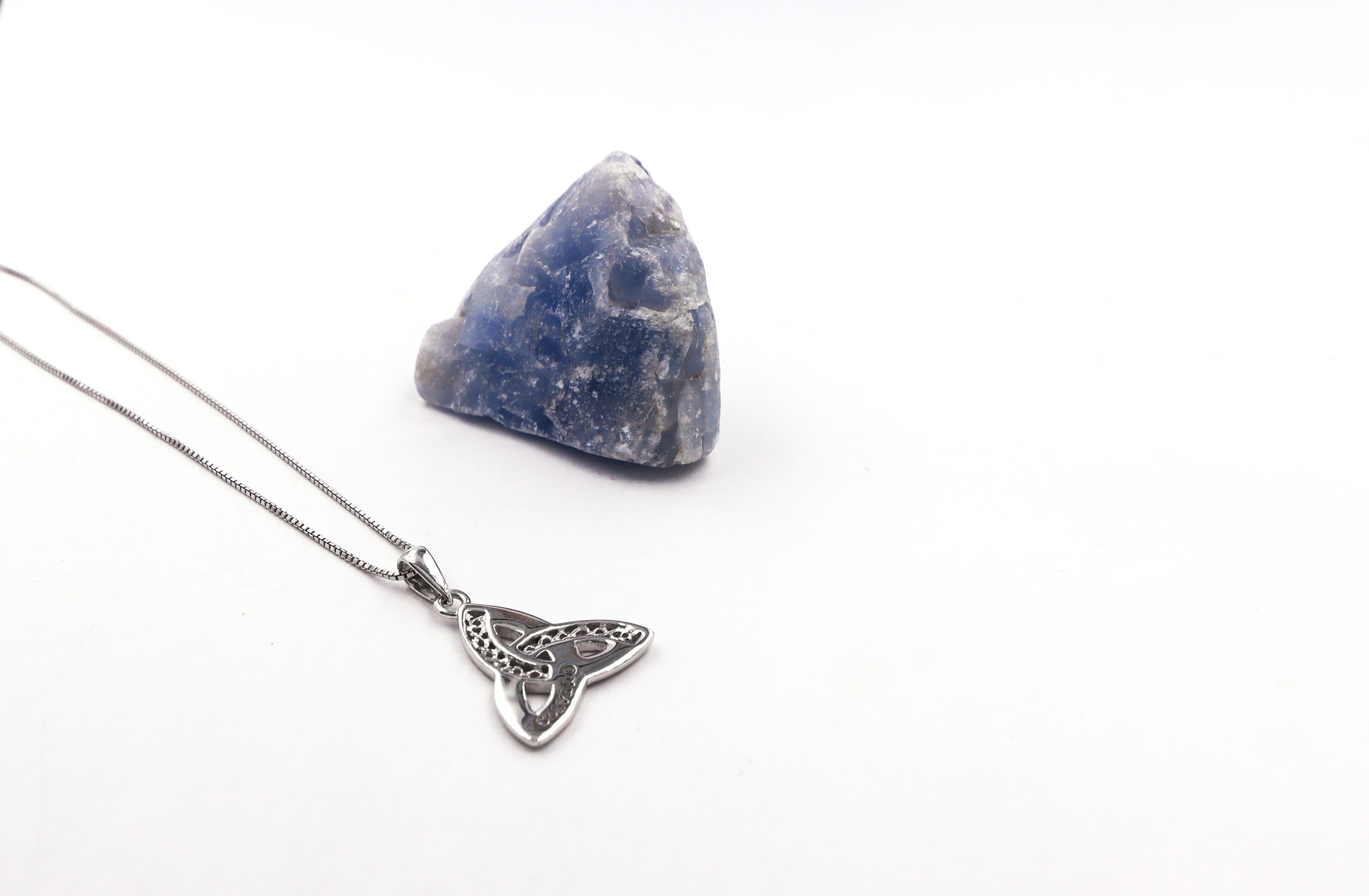 Womens Real Sterling Silver Trinity Knot & Celtic Knot Necklace