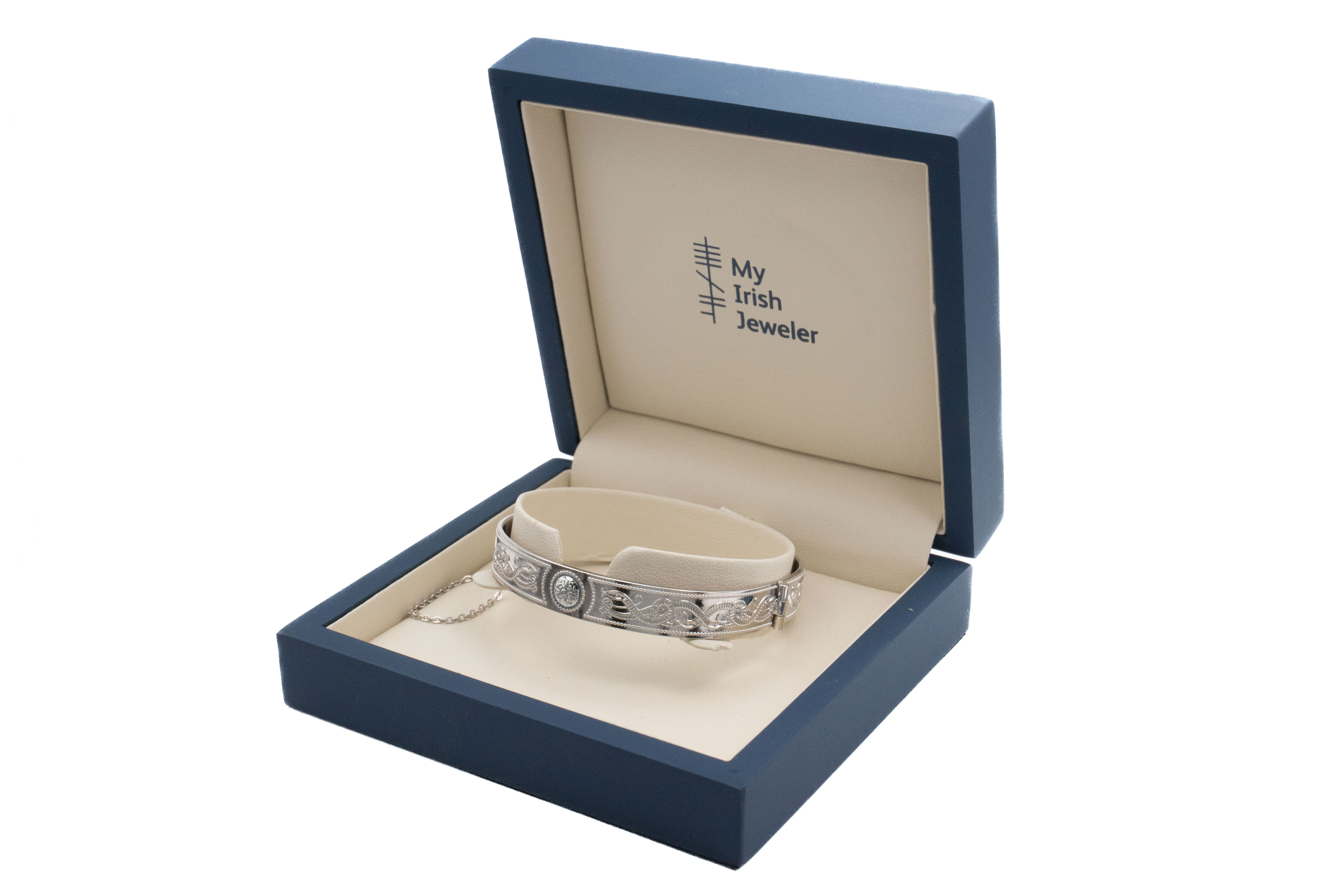 Real Sterling Silver Celtic Warrior Bangle For Women. In Luxury Packaging.