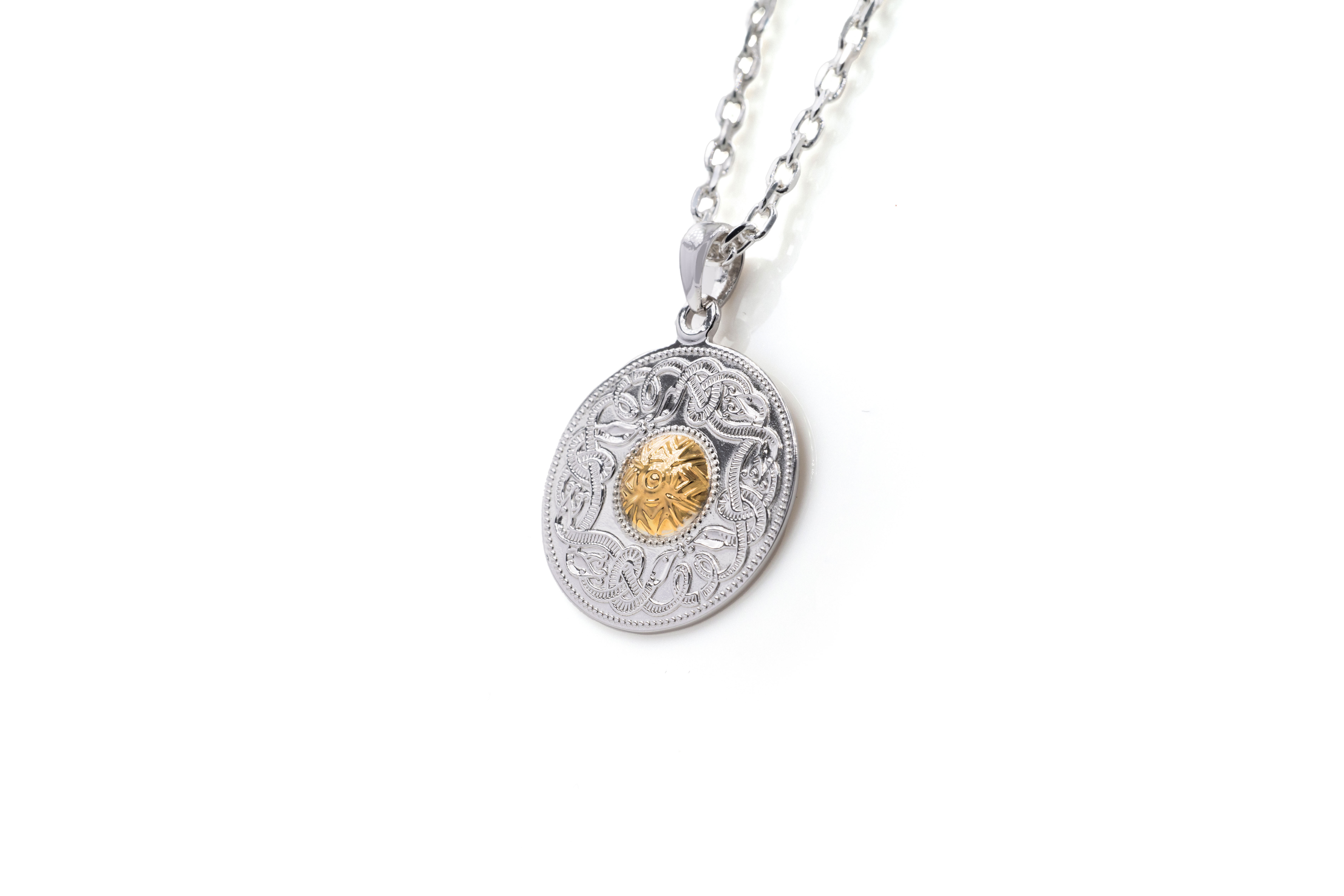 Womens Celtic Warrior Gift Set in Sterling Silver & 18K Yellow Gold With a Polished Finish