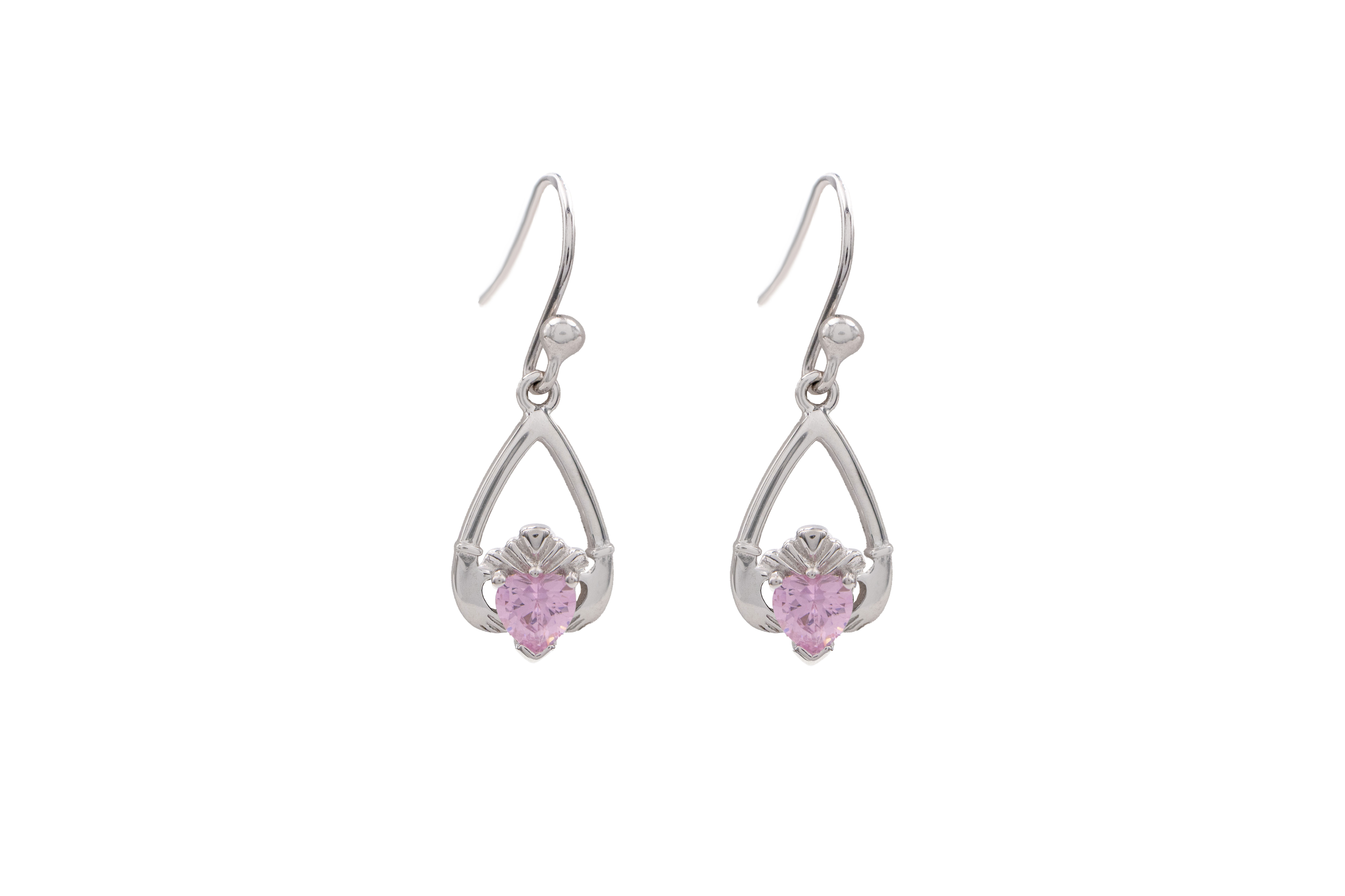 Womens October Birthstone Earrings in Sterling Silver