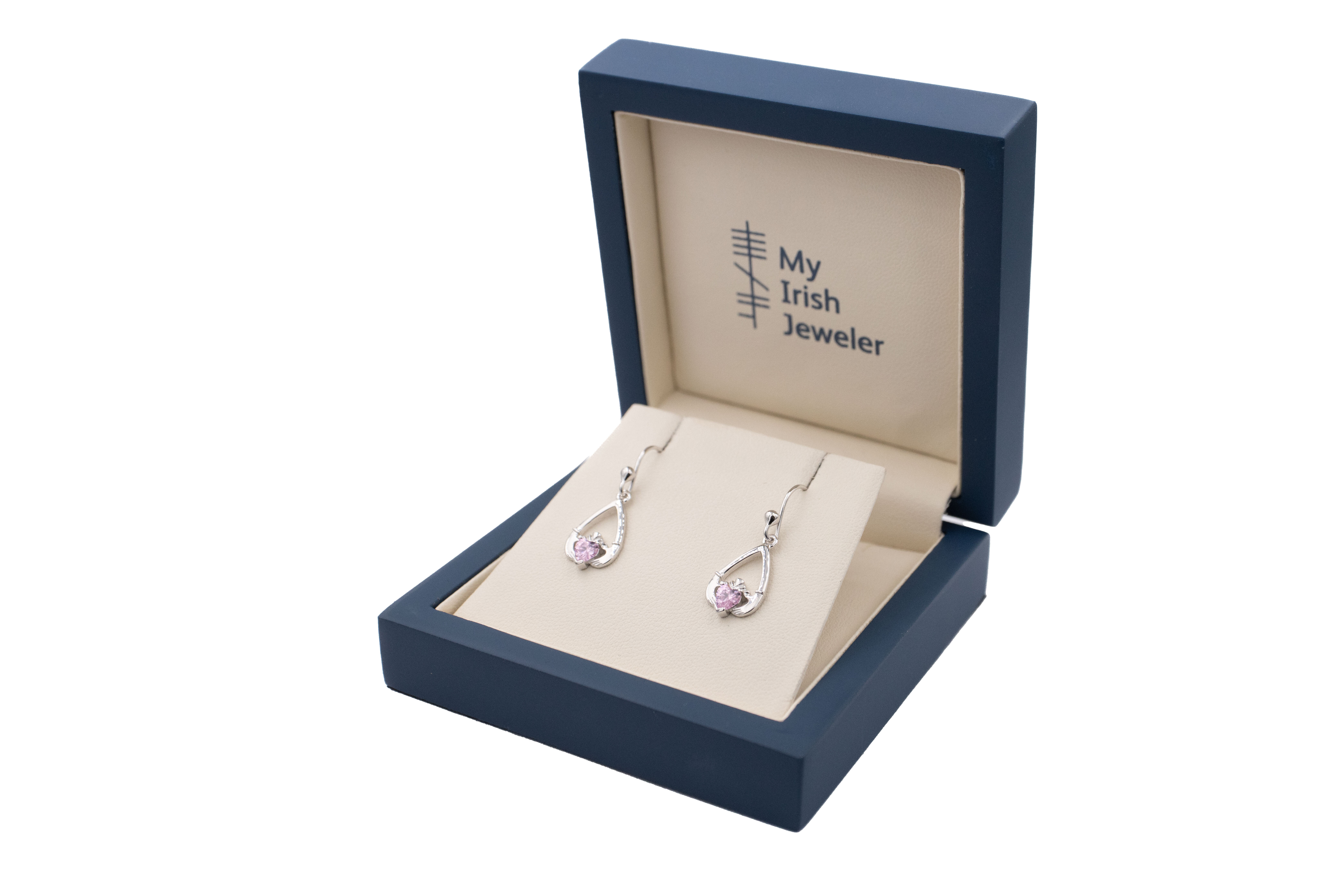 Womens Sterling Silver October Birthstone Earrings. In Luxury Packaging.