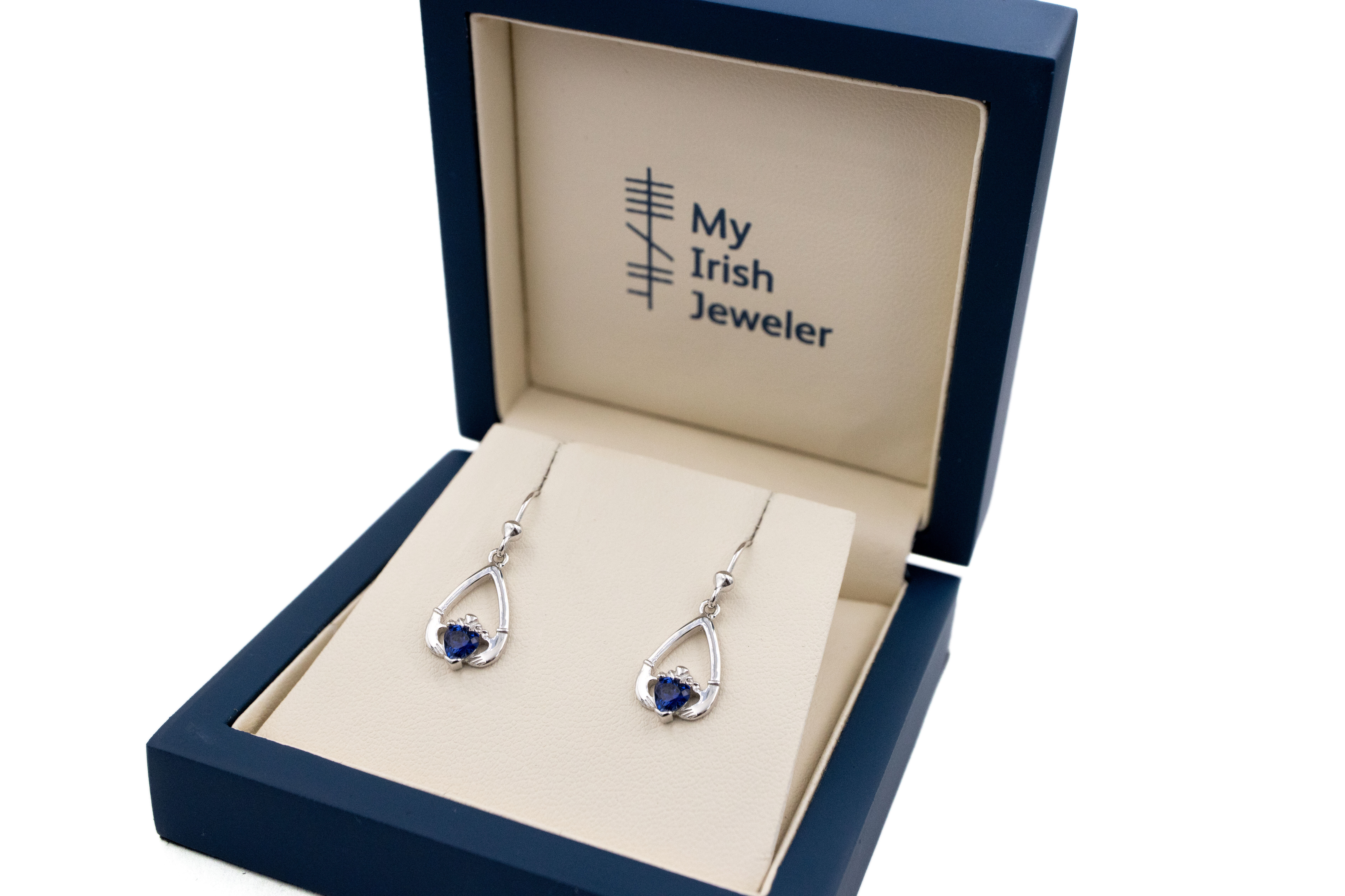 Womens Real Sterling Silver September Birthstone Earrings. In Luxury Packaging.