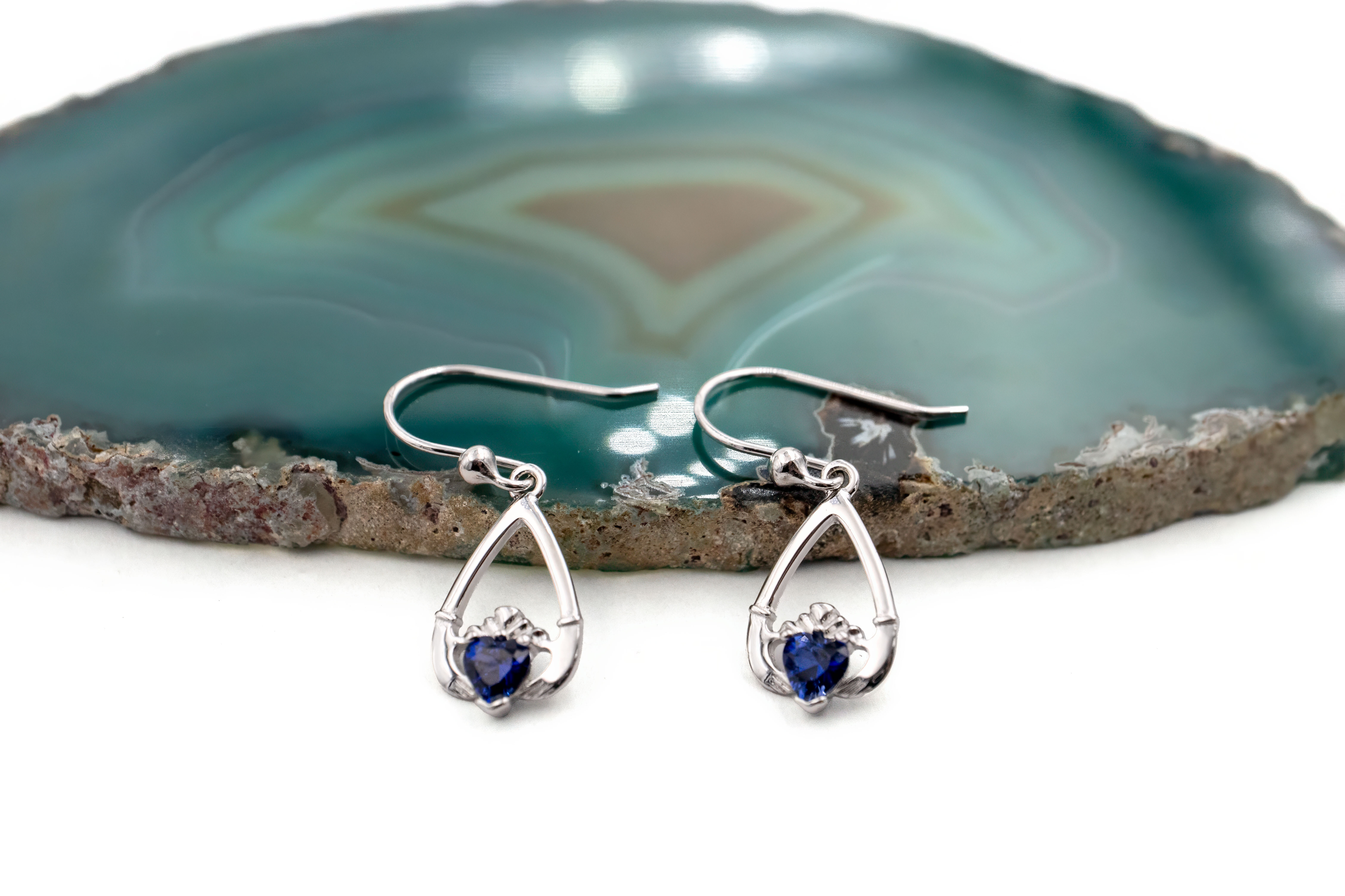Personalized Sterling Silver September Birthstone Earrings For Women