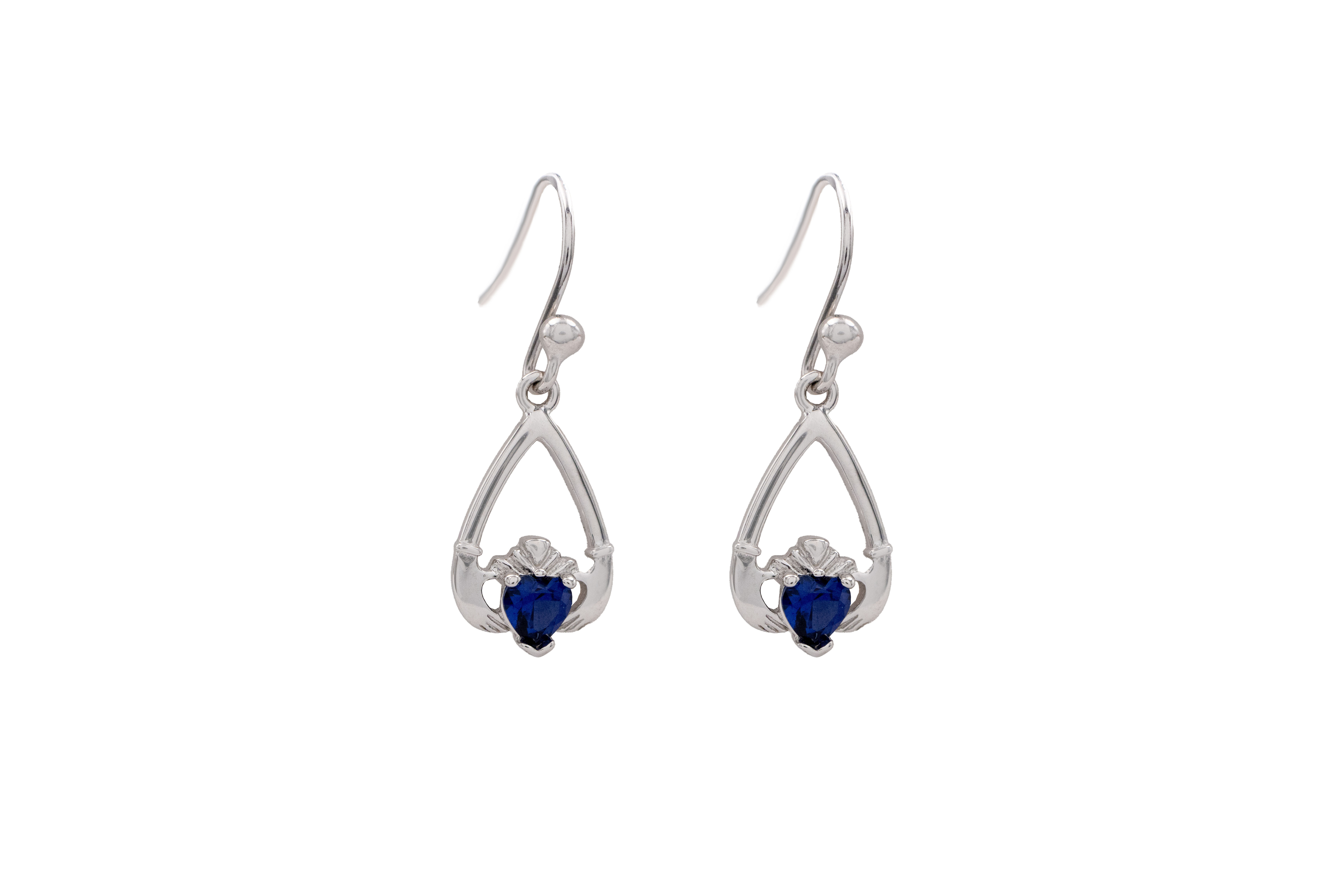 Womens September Birthstone Earrings in Sterling Silver